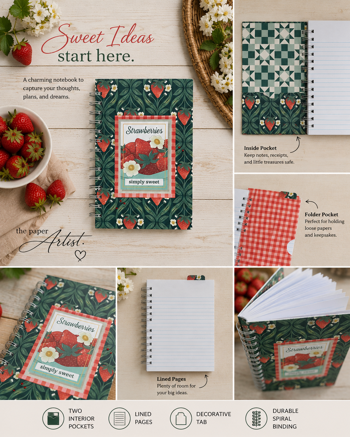 Sweet Ideas Start Here: A Handmade Strawberry Notebook