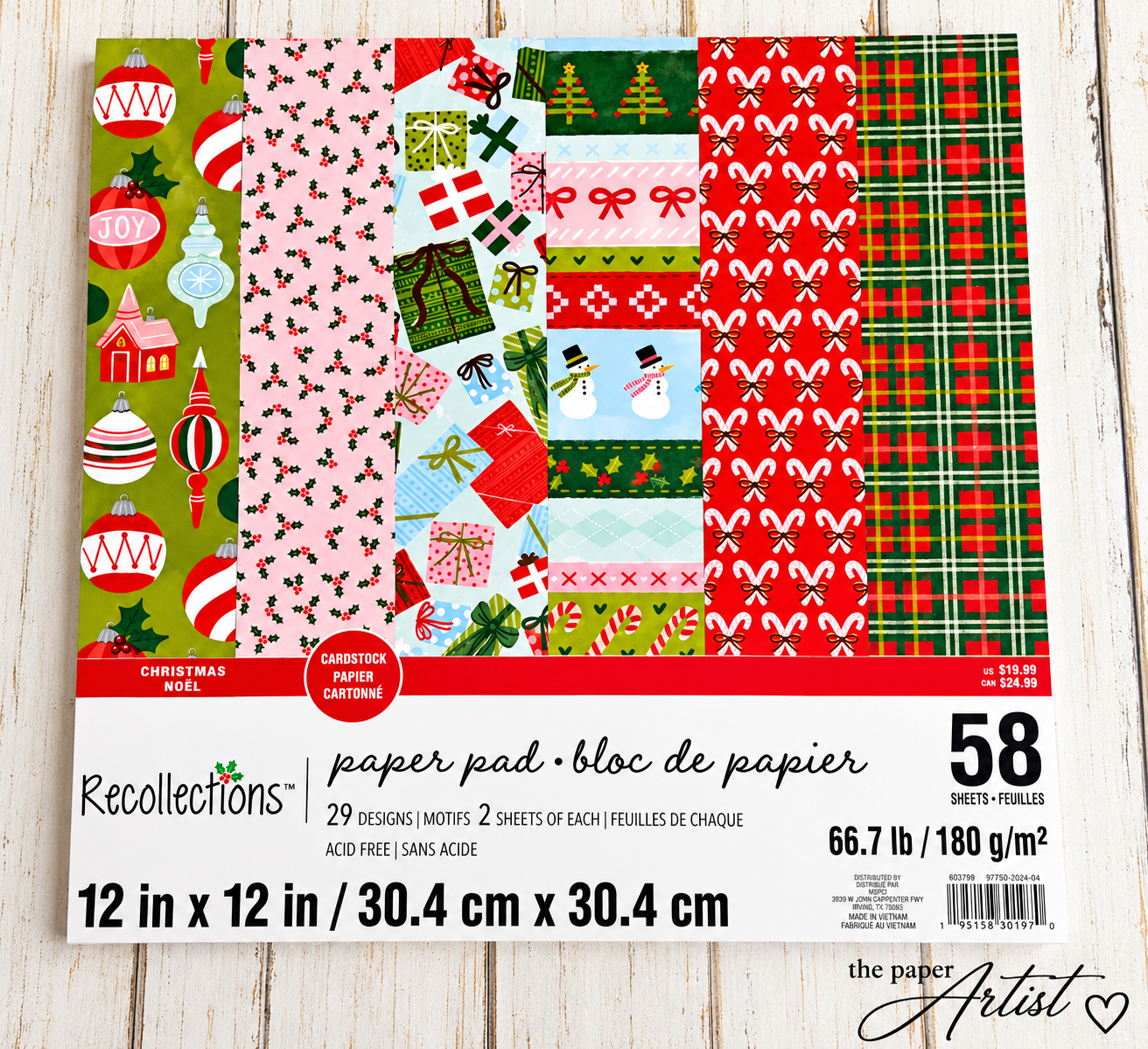 Recollections 12x12 Christmas scrapbook paper pad purchased with a 40% off coupon at Michael's.