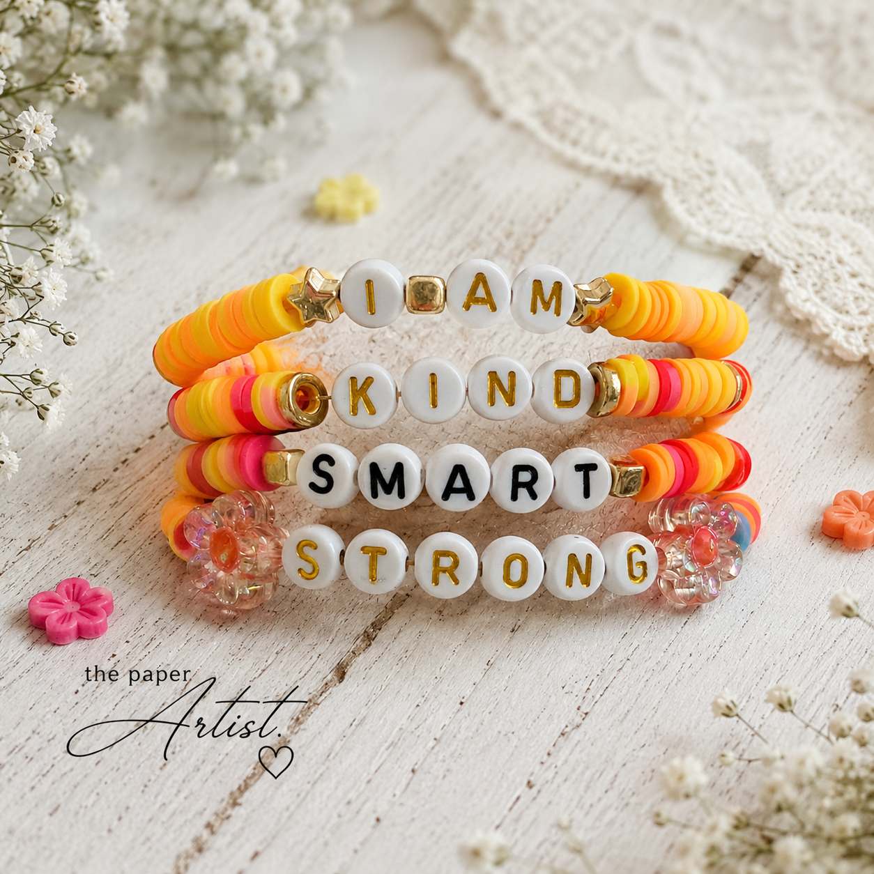 Beaded Positivity Stackable Bracelet