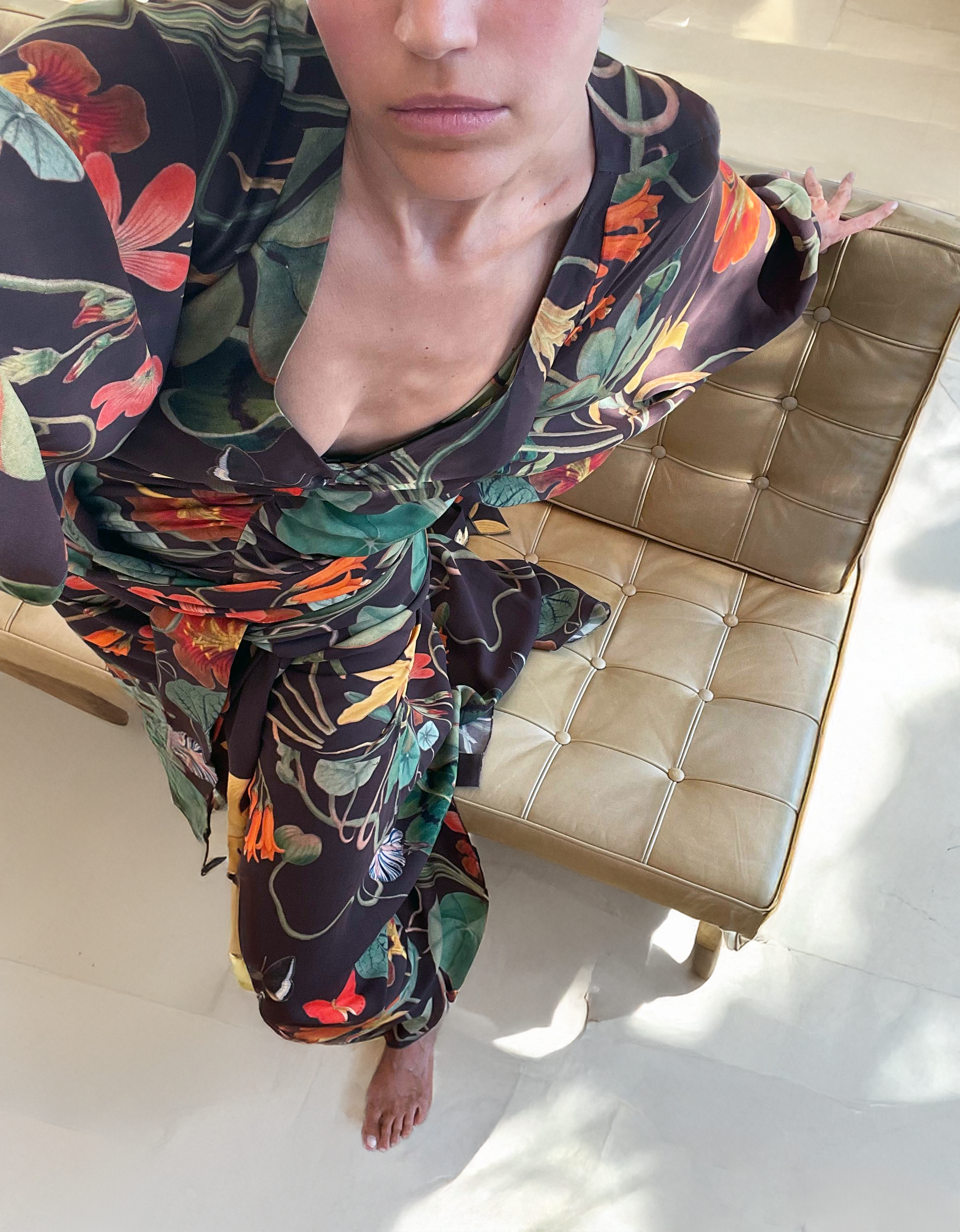 Chocolate Flora Kimono Dress