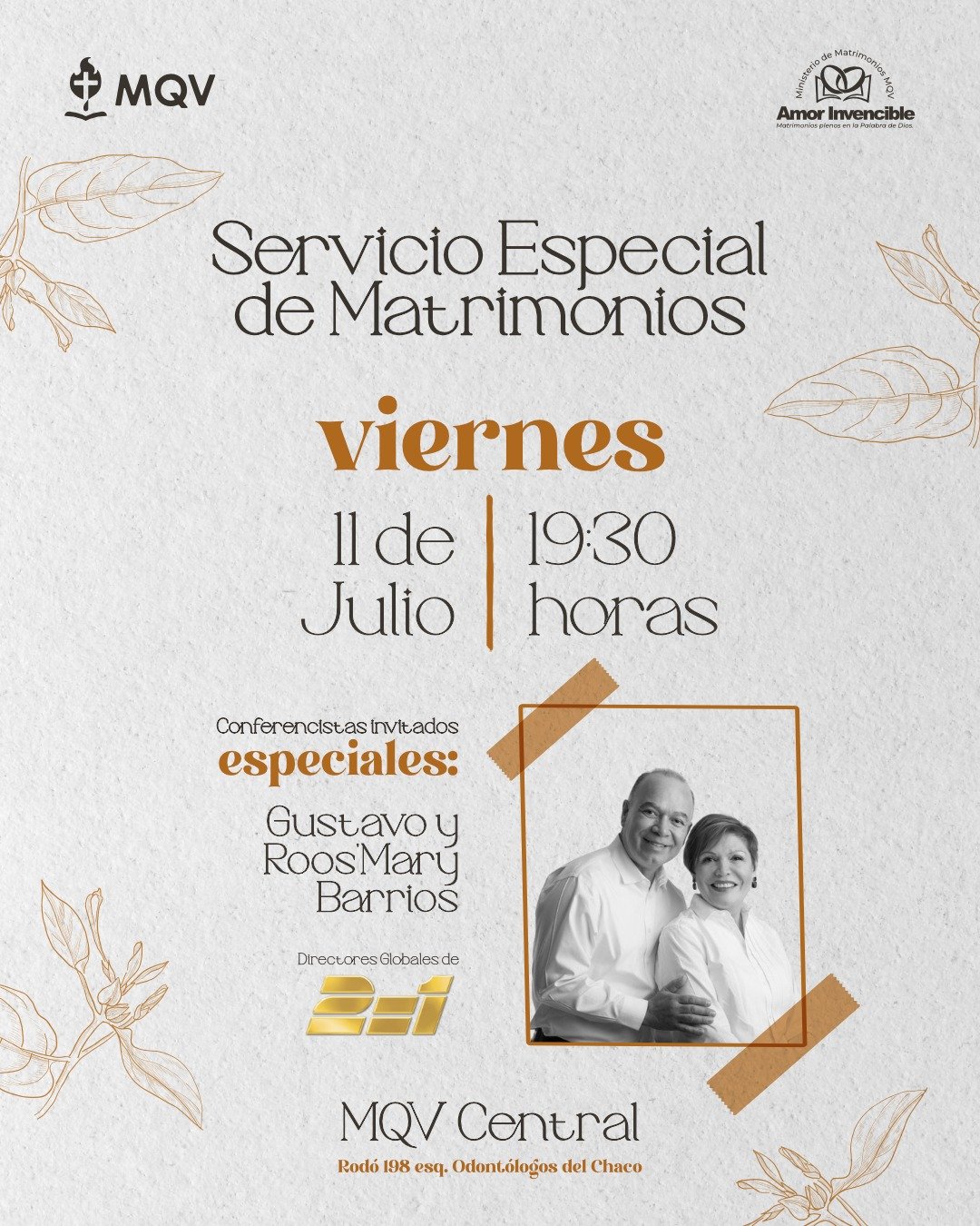 Servicio especial de matrimonios