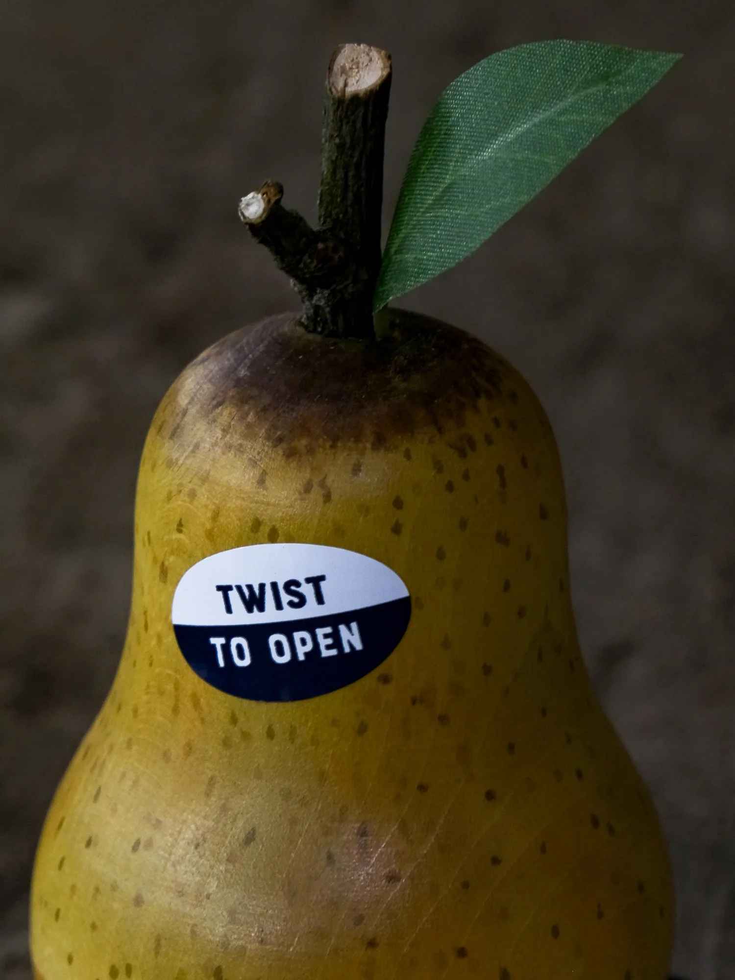 When Things Go A Little Pear Shaped wooden pear with hidden messages