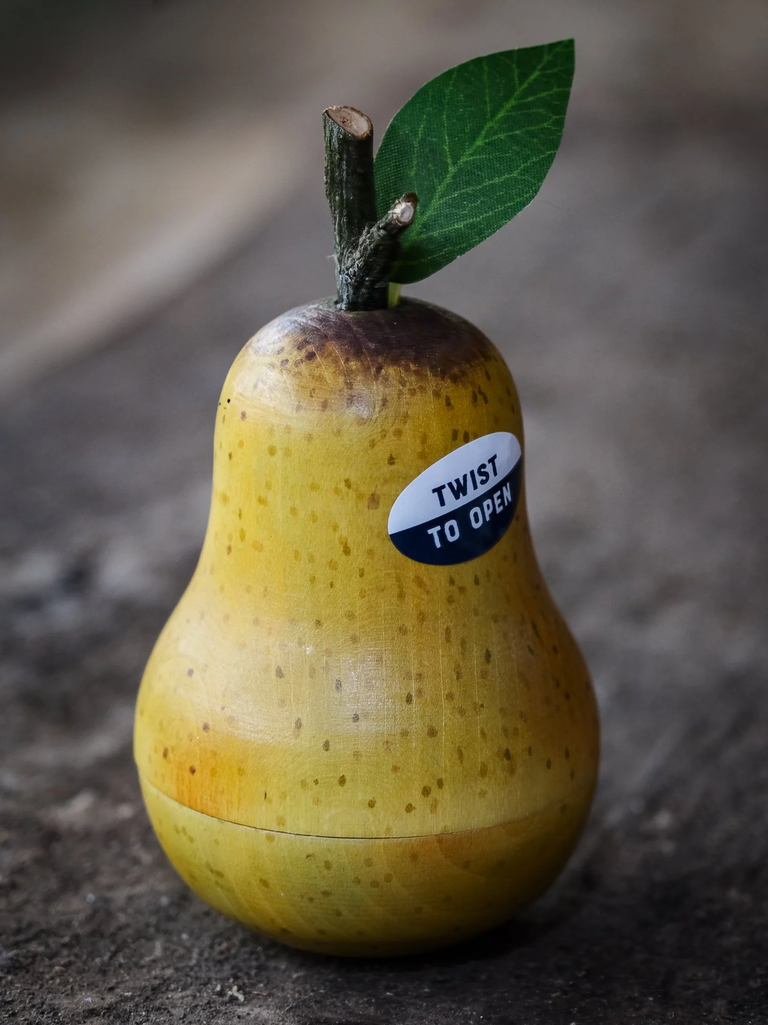 When Things Go A Little Pear Shaped wooden pear with hidden messages