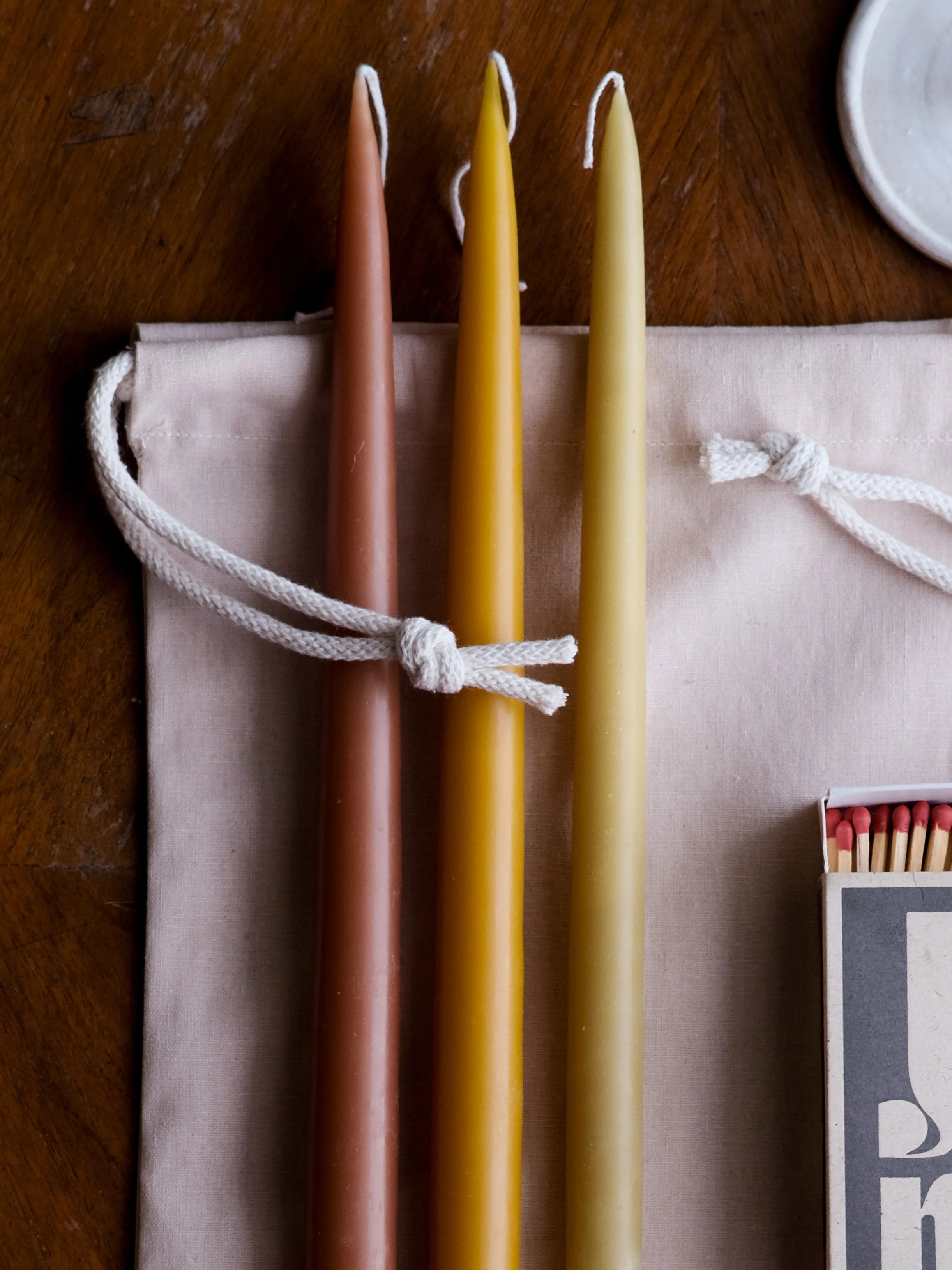 Linen Candle Storage Bag