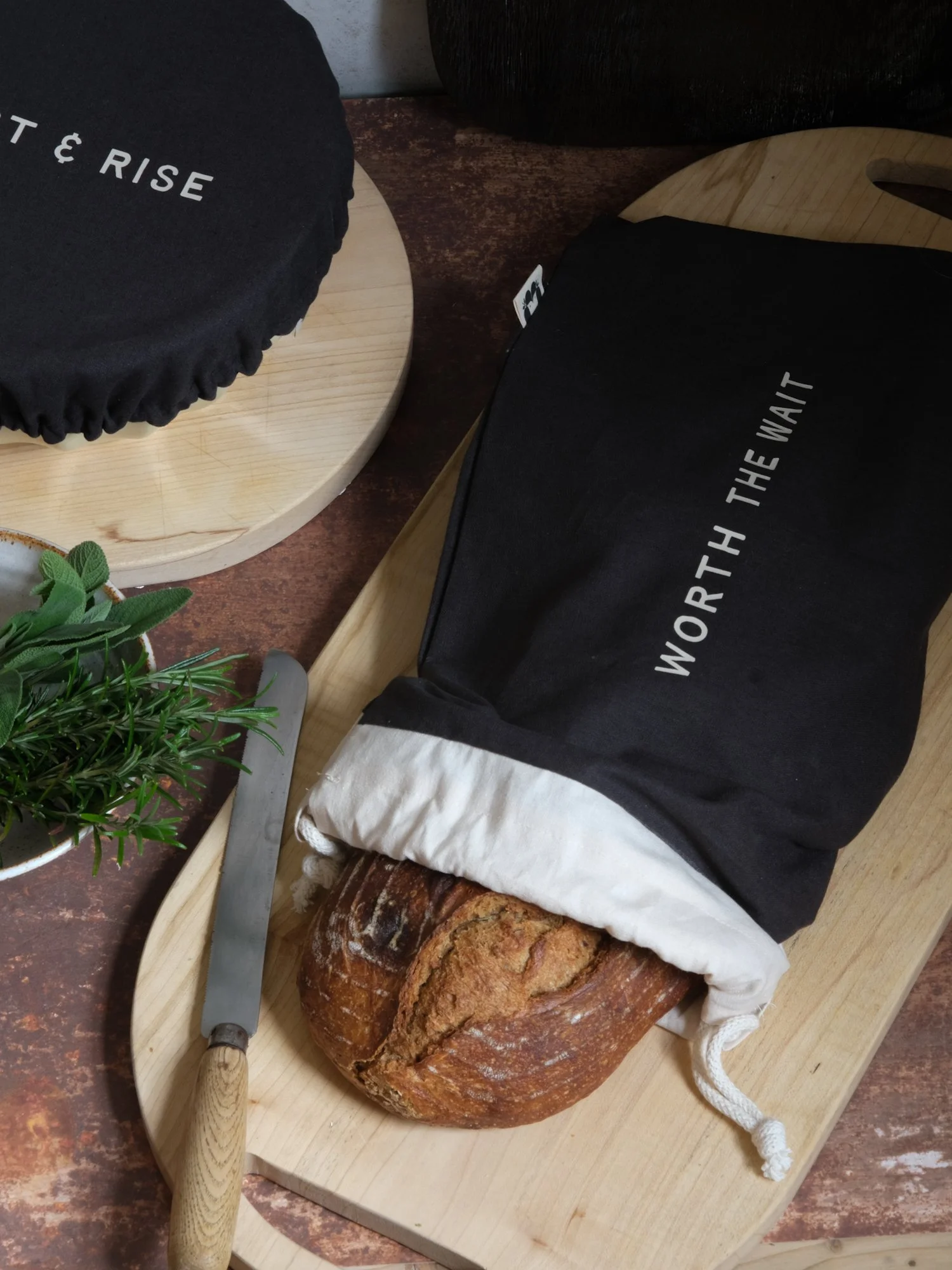 Reusable Bread Makers Set featuring Bread Bag and Proving Bowl Cover