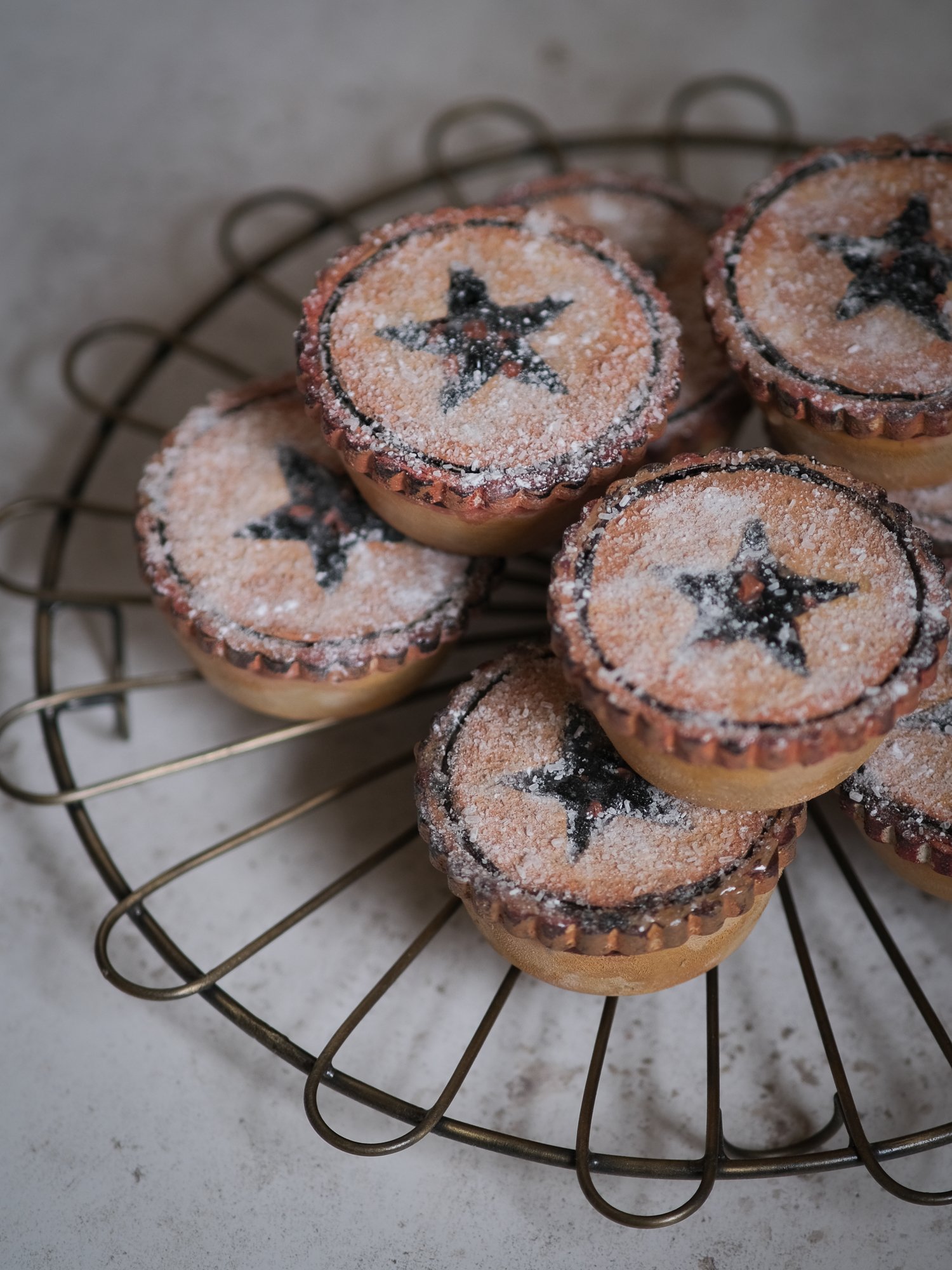 Handpainted wooden christmas mince pie with secret message