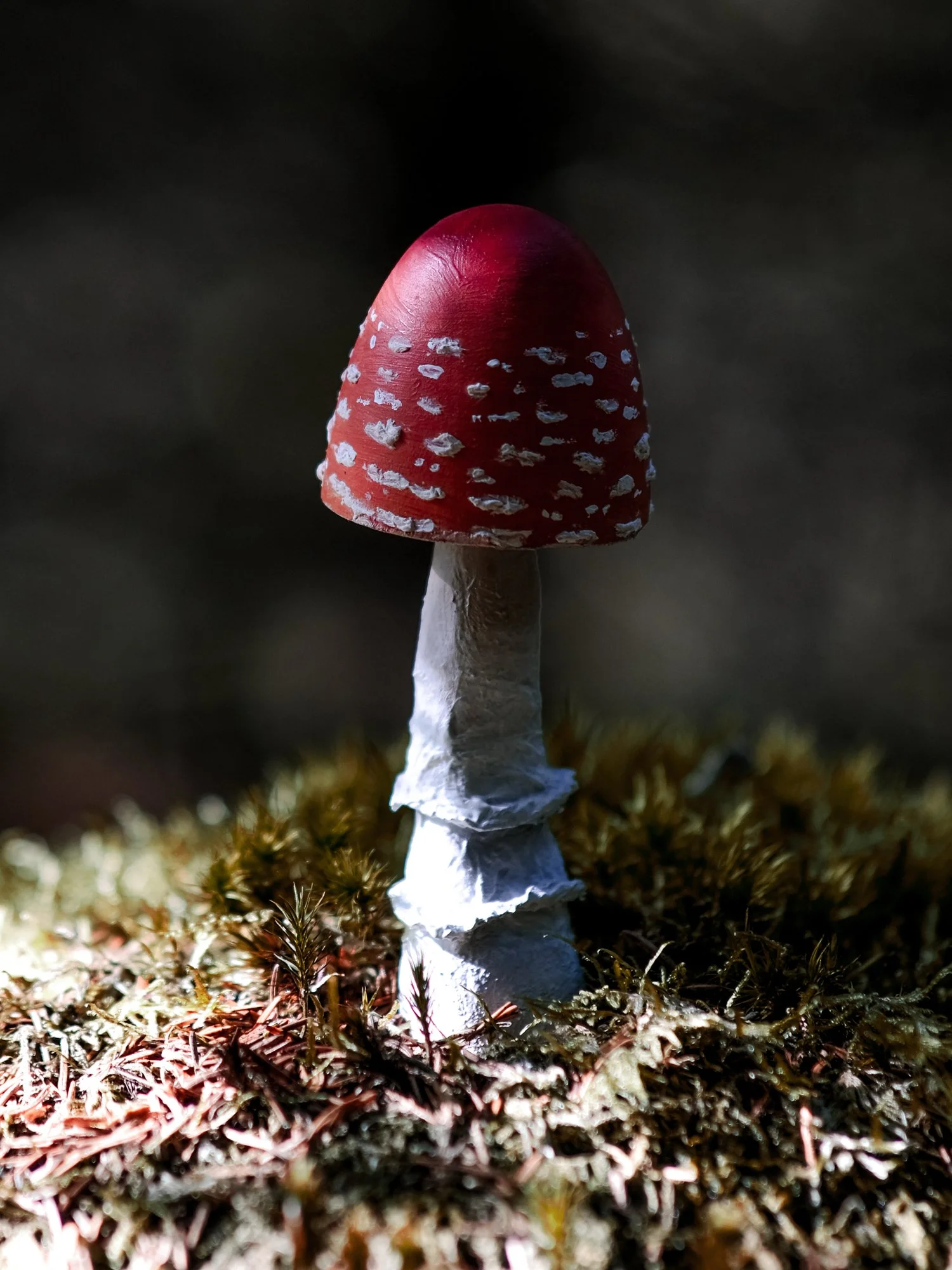 Handmade wooden toadstools and mushroom decorations inspired by enchanted woodland walks