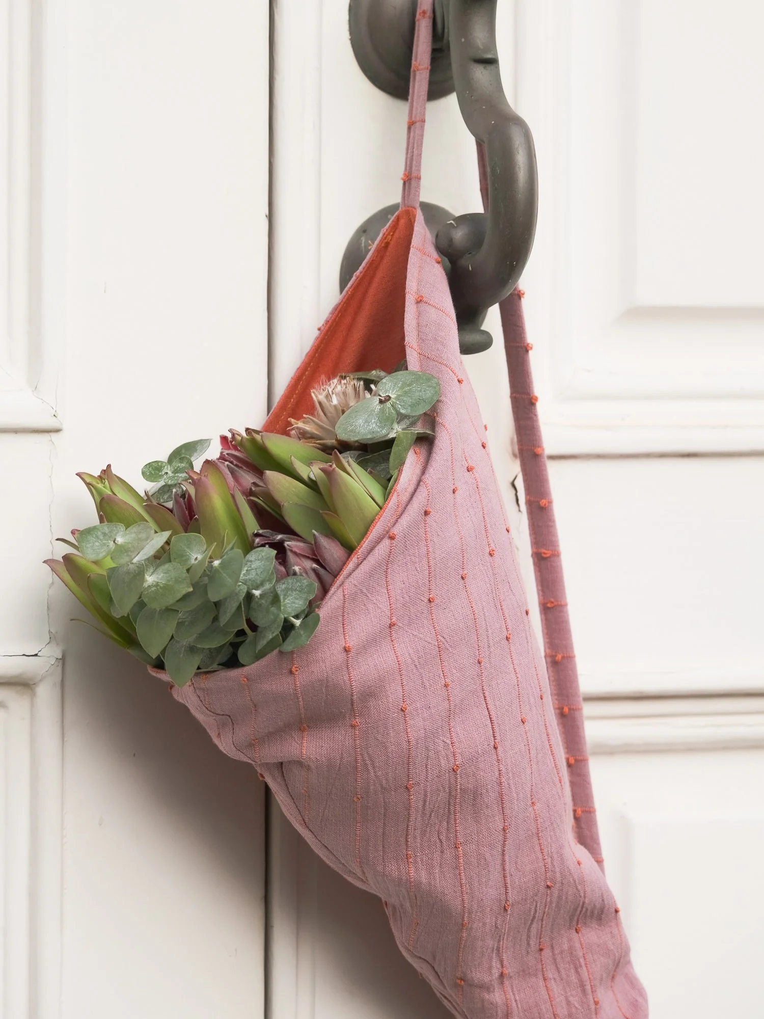 Reusable Linen Flower Bag  for shopping and gifting