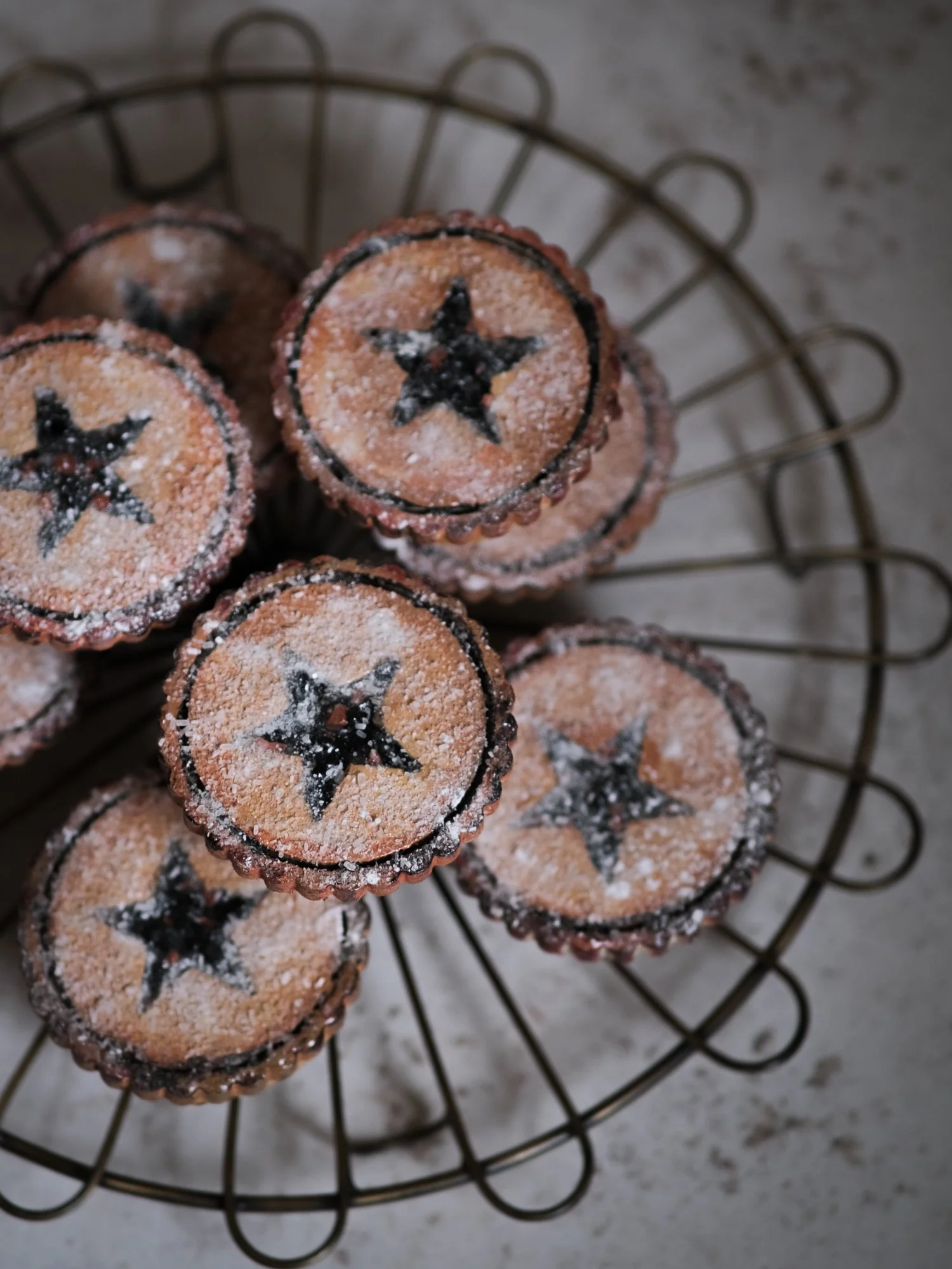 Handpainted wooden christmas mince pie with secret message