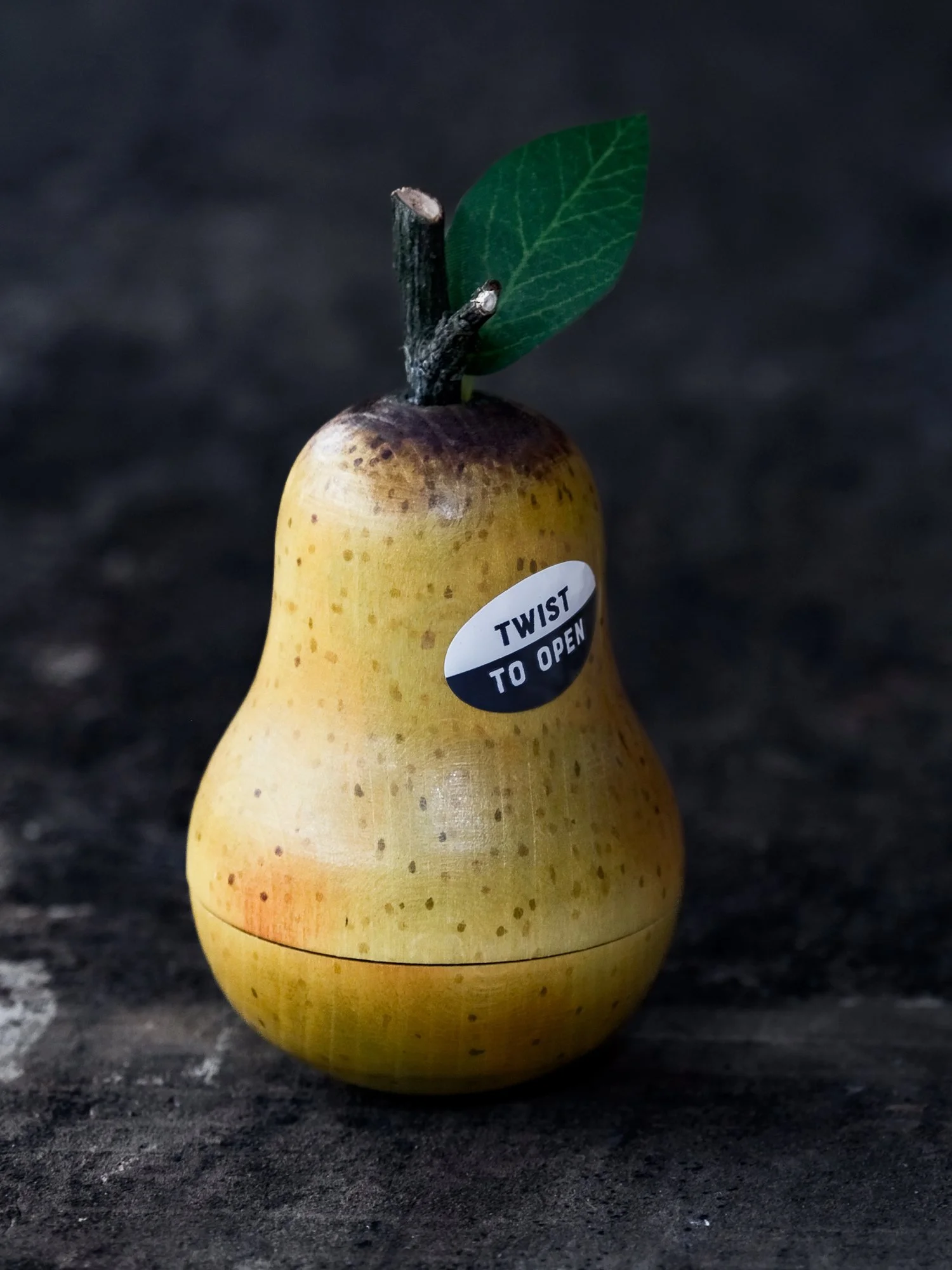 When Things Go A Little Pear Shaped wooden pear with hidden messages
