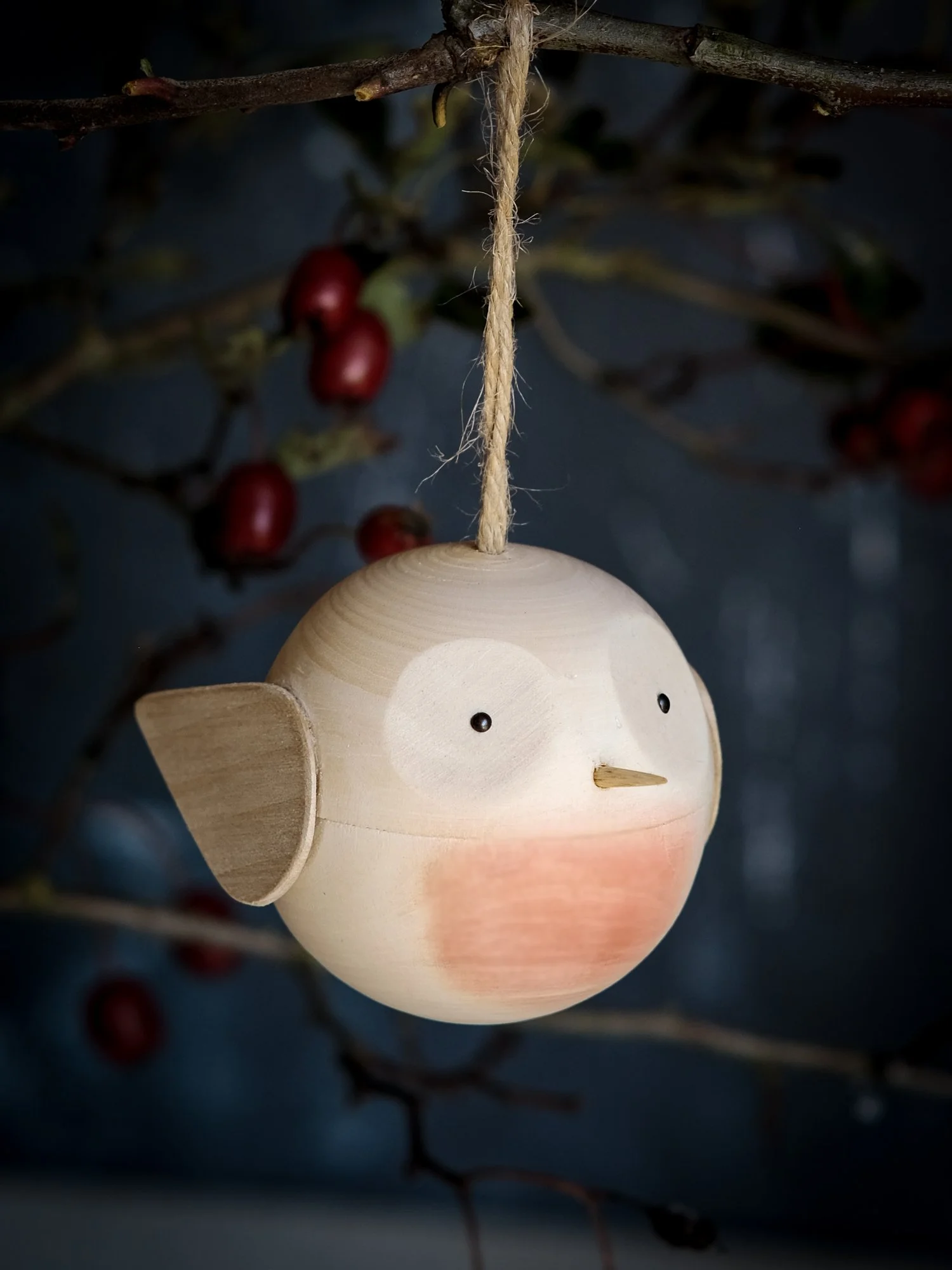 Always Near Robin Red Breast Wooden Christmas Tree Decoration