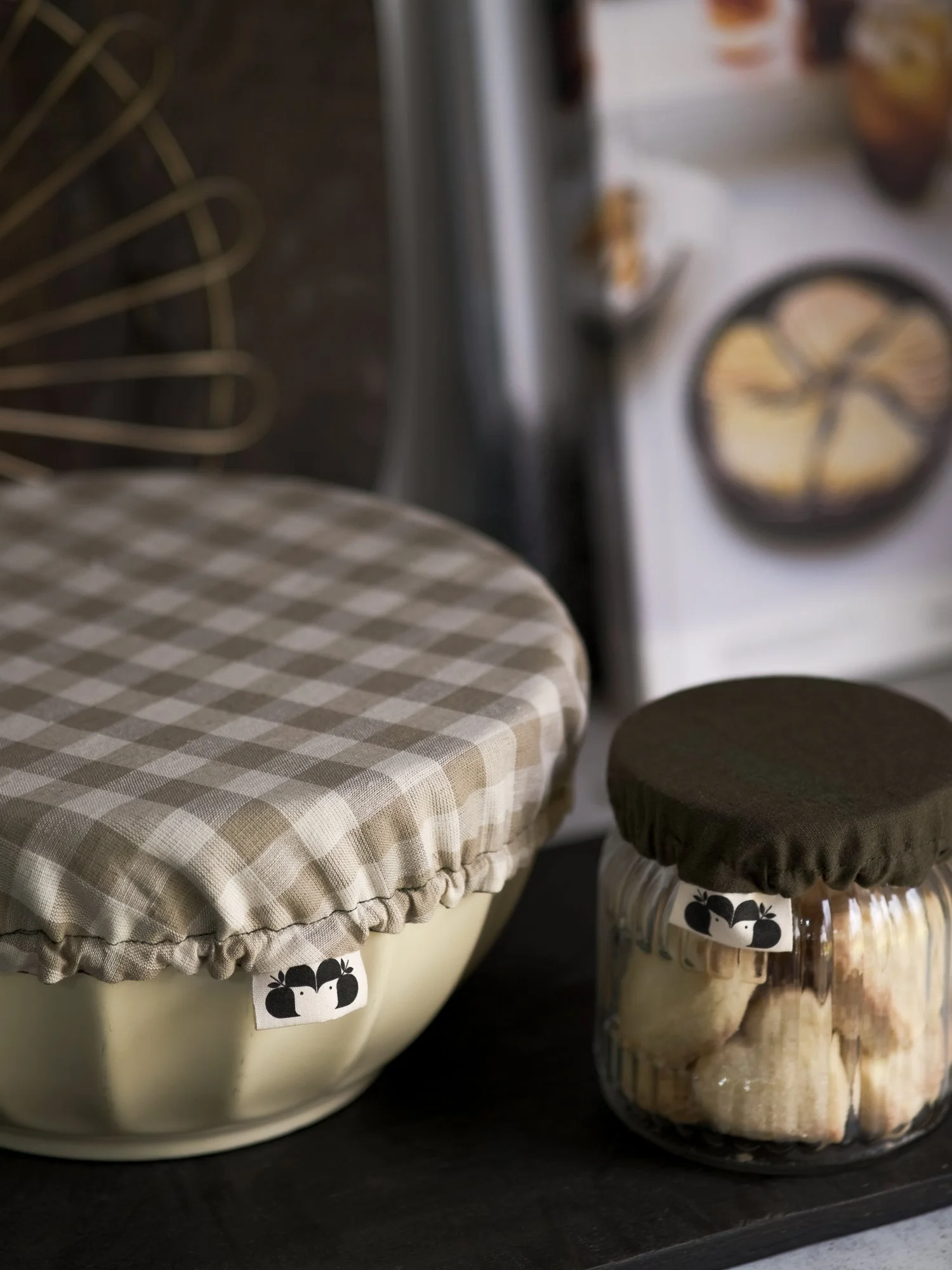 Reusable linen bowl cover cottagecore style