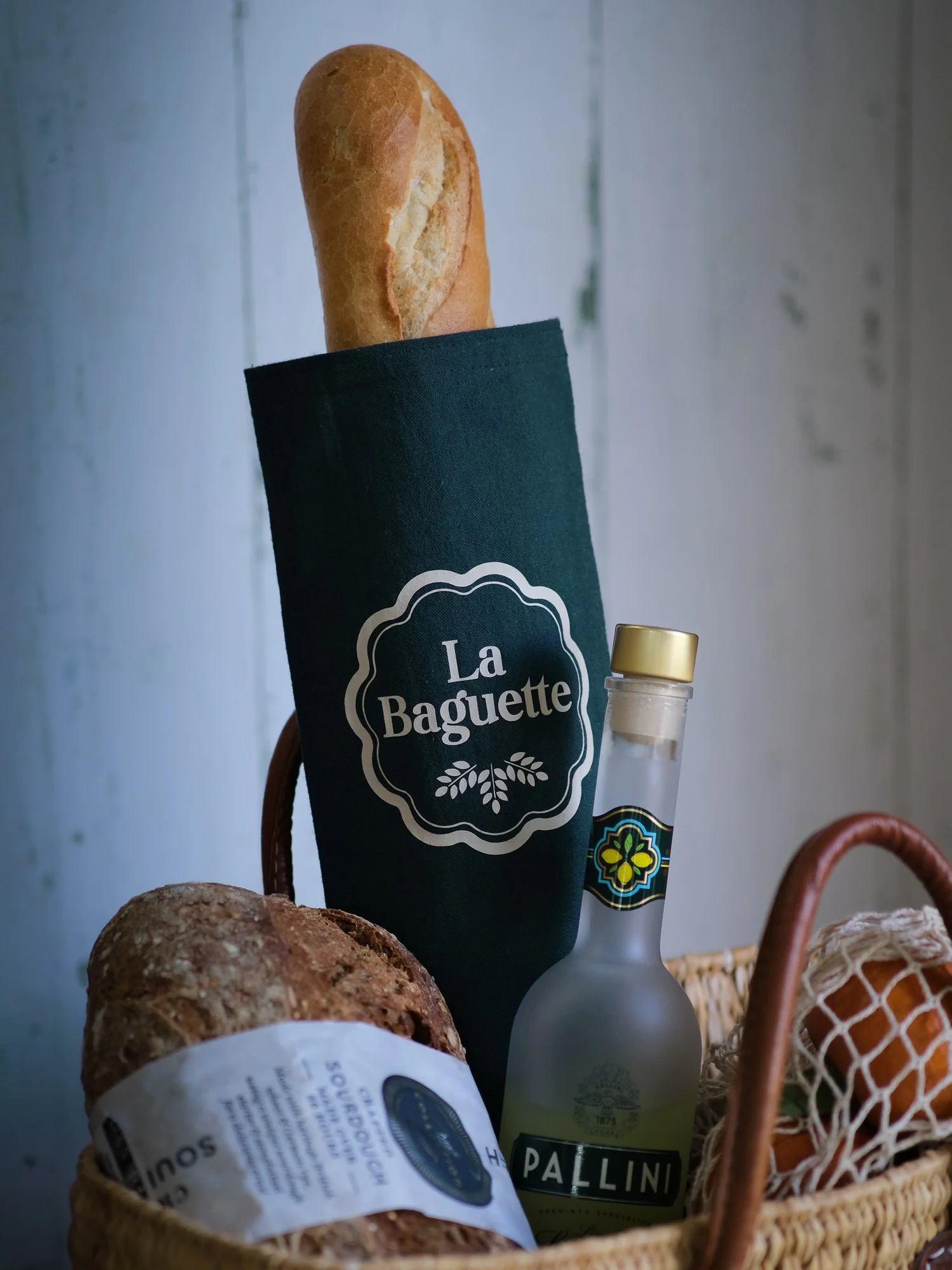 Teal Baguette Shopping Bag
