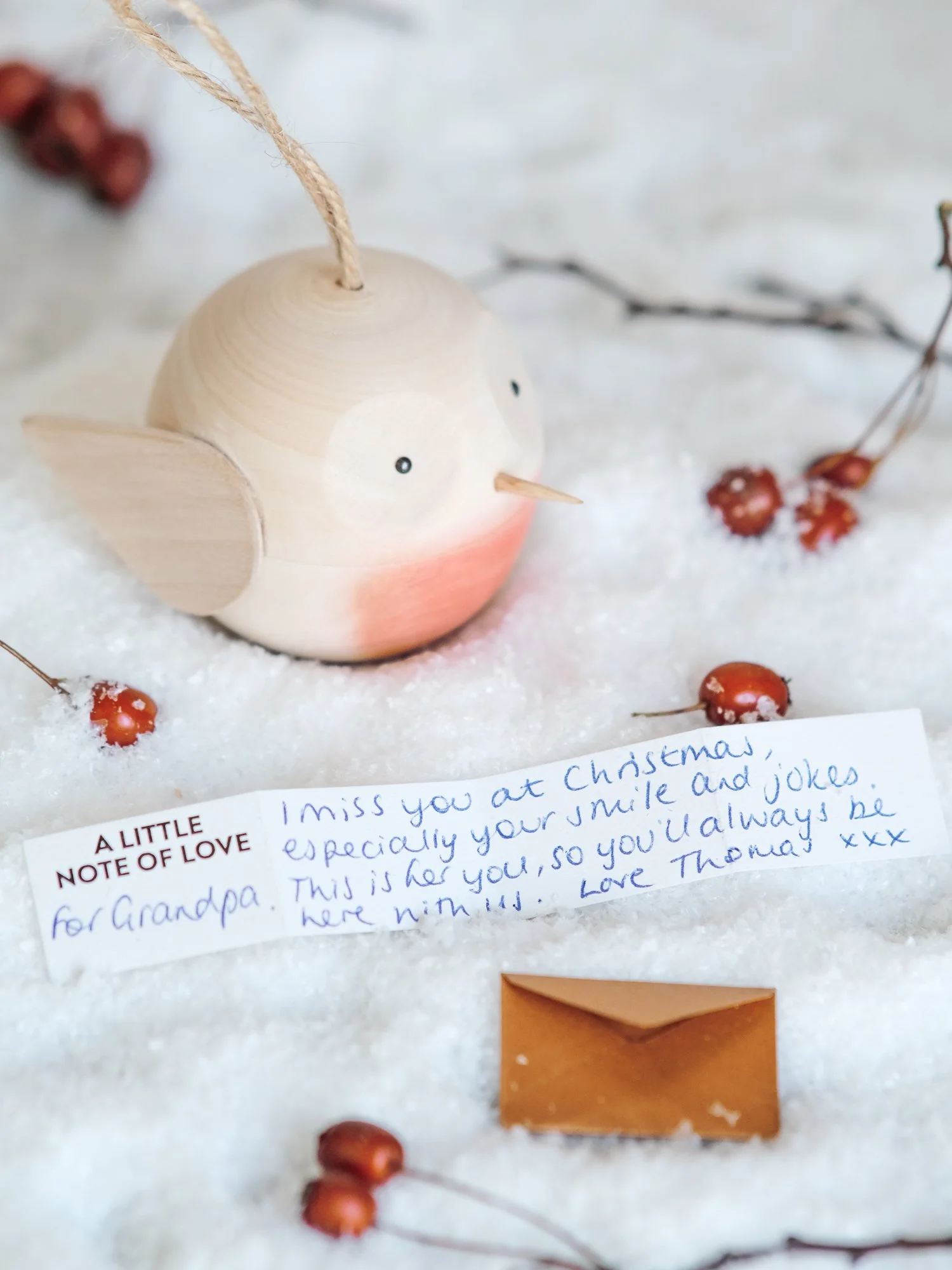 Always Near Robin Red Breast Wooden Christmas Tree Decoration