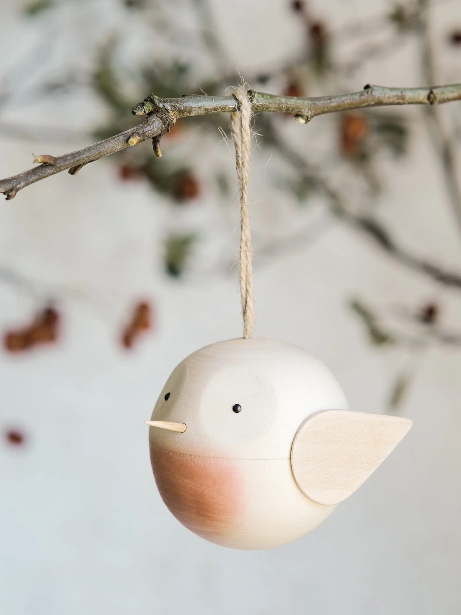 Always Near Robin Red Breast Wooden Christmas Tree Decoration