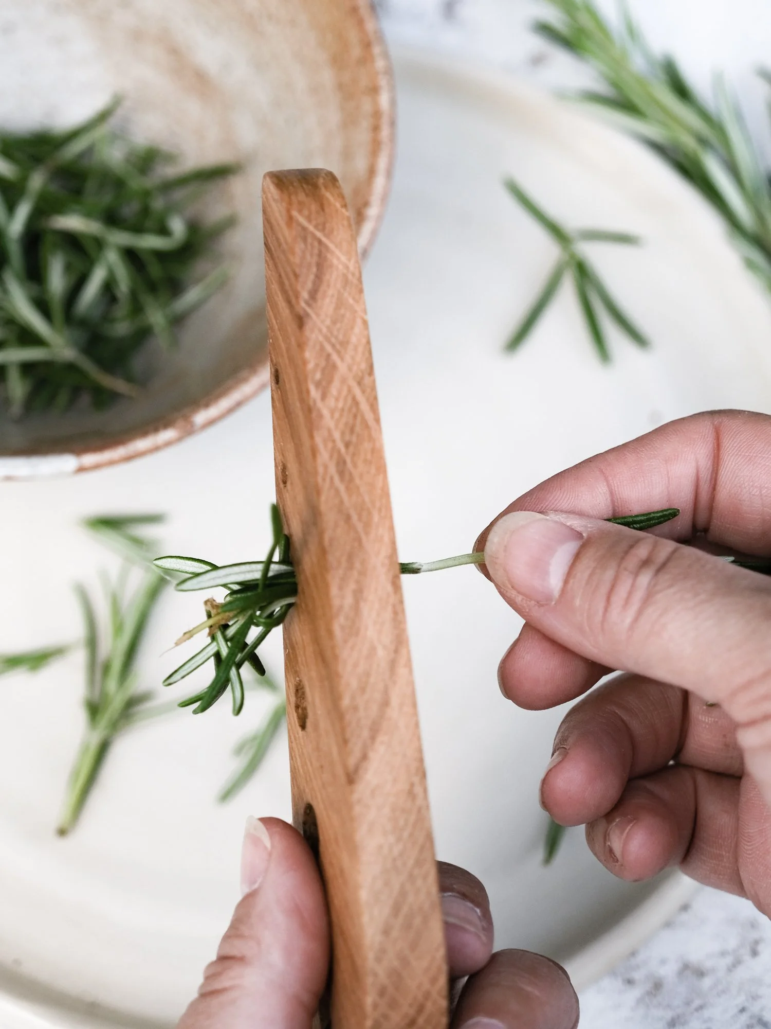 wooden herb stripper