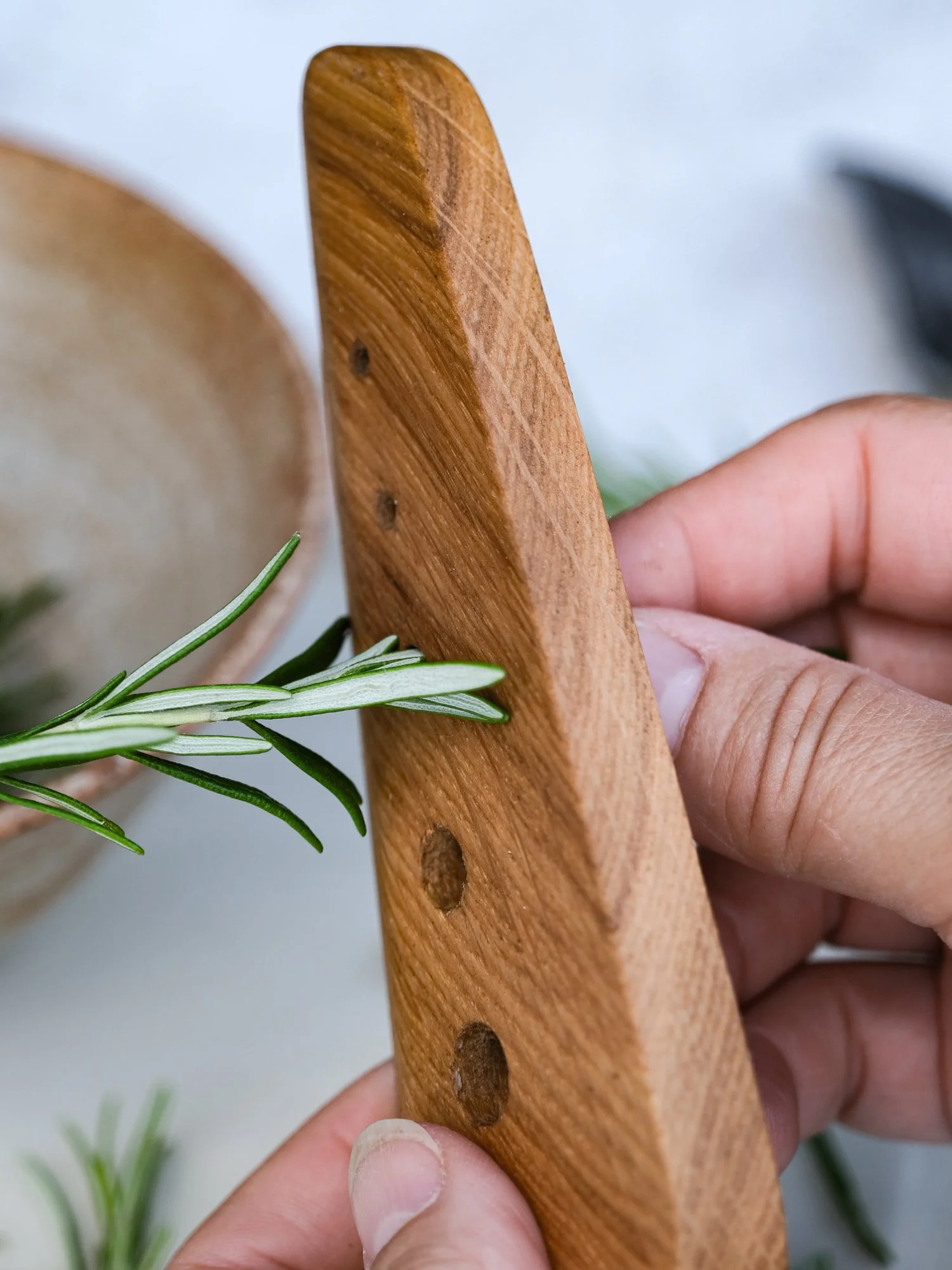 wooden herb stripper