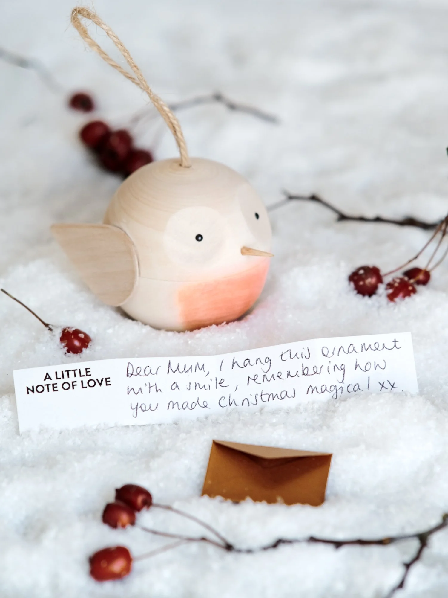 Always Near Robin Red Breast Wooden Christmas Tree Decoration