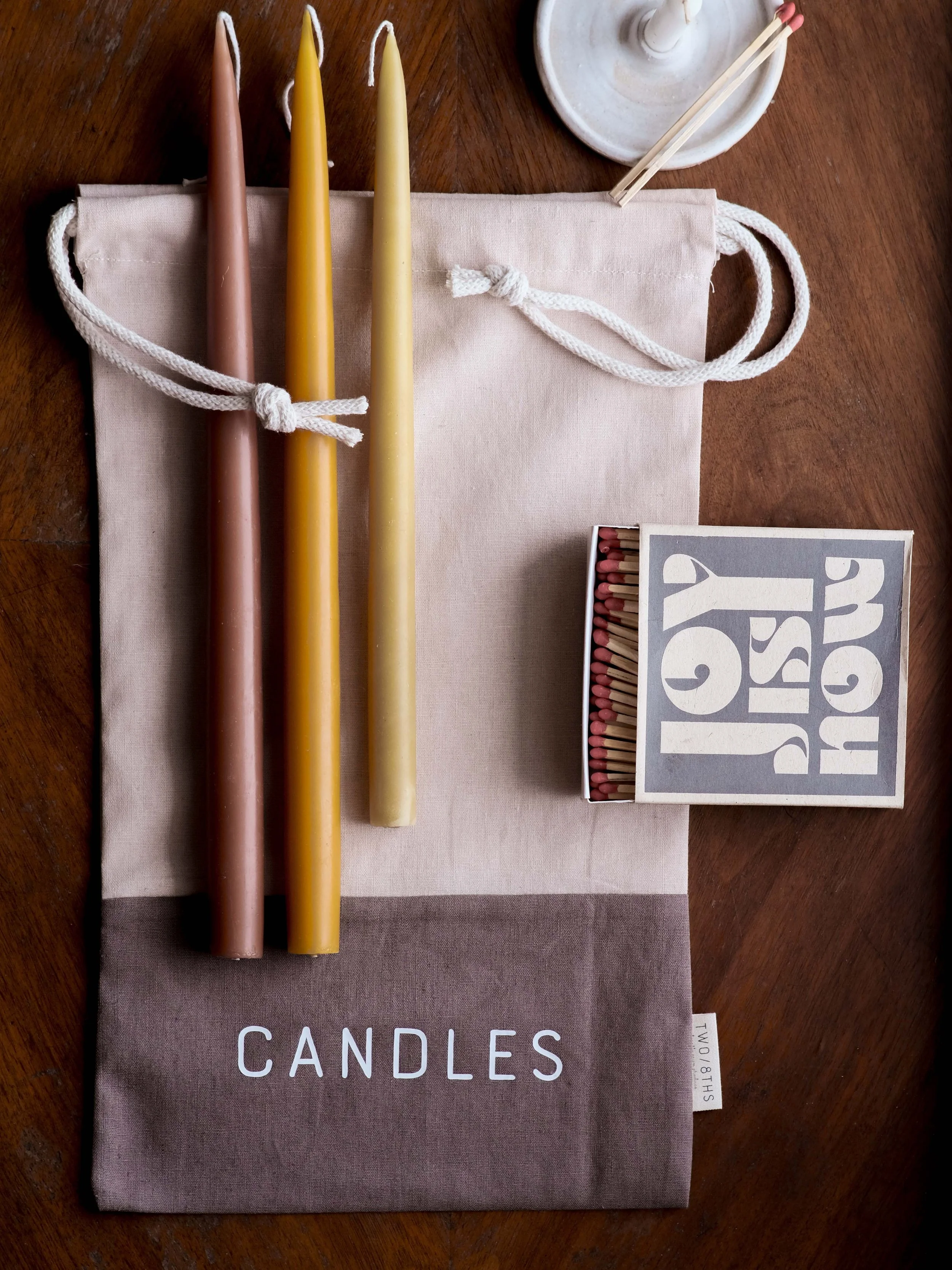 Linen Candle Storage Bag