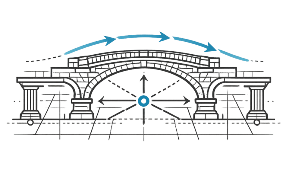 Diagram of a train station clock with labeled parts, including the clock face, hands, and surrounding architectural features.