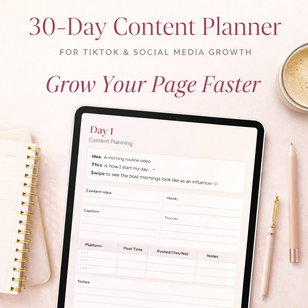 👉 30-Day Content Creator Planner | Viral TikTok & Social Media Growth Guide