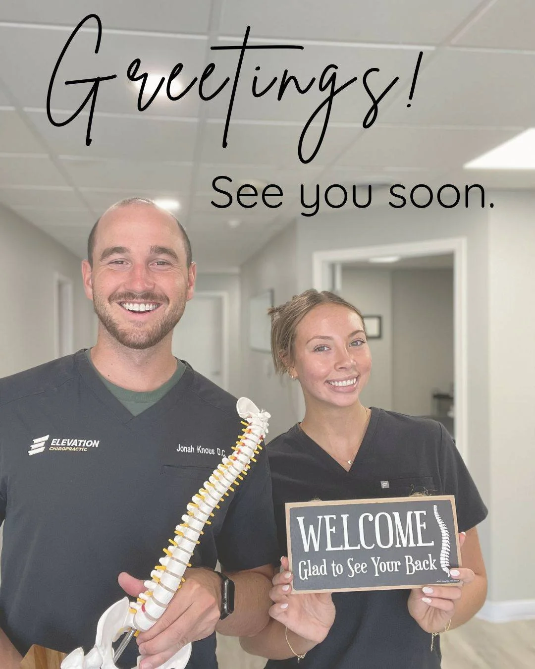 Good morning! Here&rsquo;s your friendly reminder that your spine works hard for you every day-chiropractic helps keep it moving well. Walk-ins are always welcome!