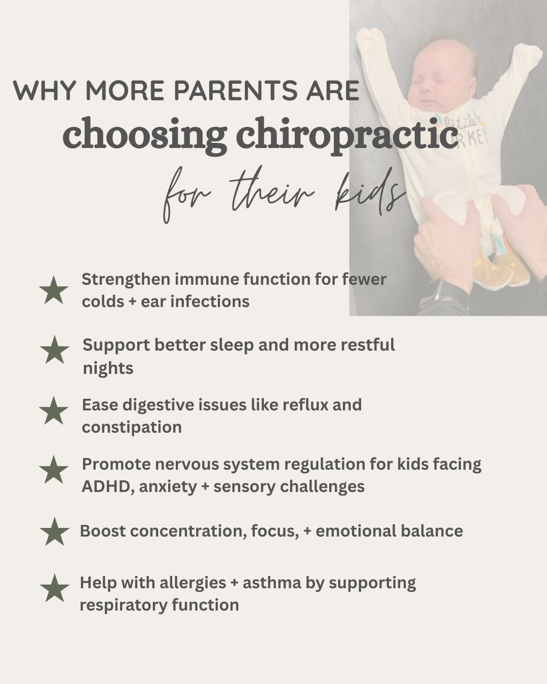 We love taking care of your little spines!

Walk-ins are always welcome: 
Monday-Thursday 9-1, 3-6, and Friday 9-1
515-461-3505
Elevationchiropracticankeny.com
#ankenyiowa #ankenychiropractor #familywellness