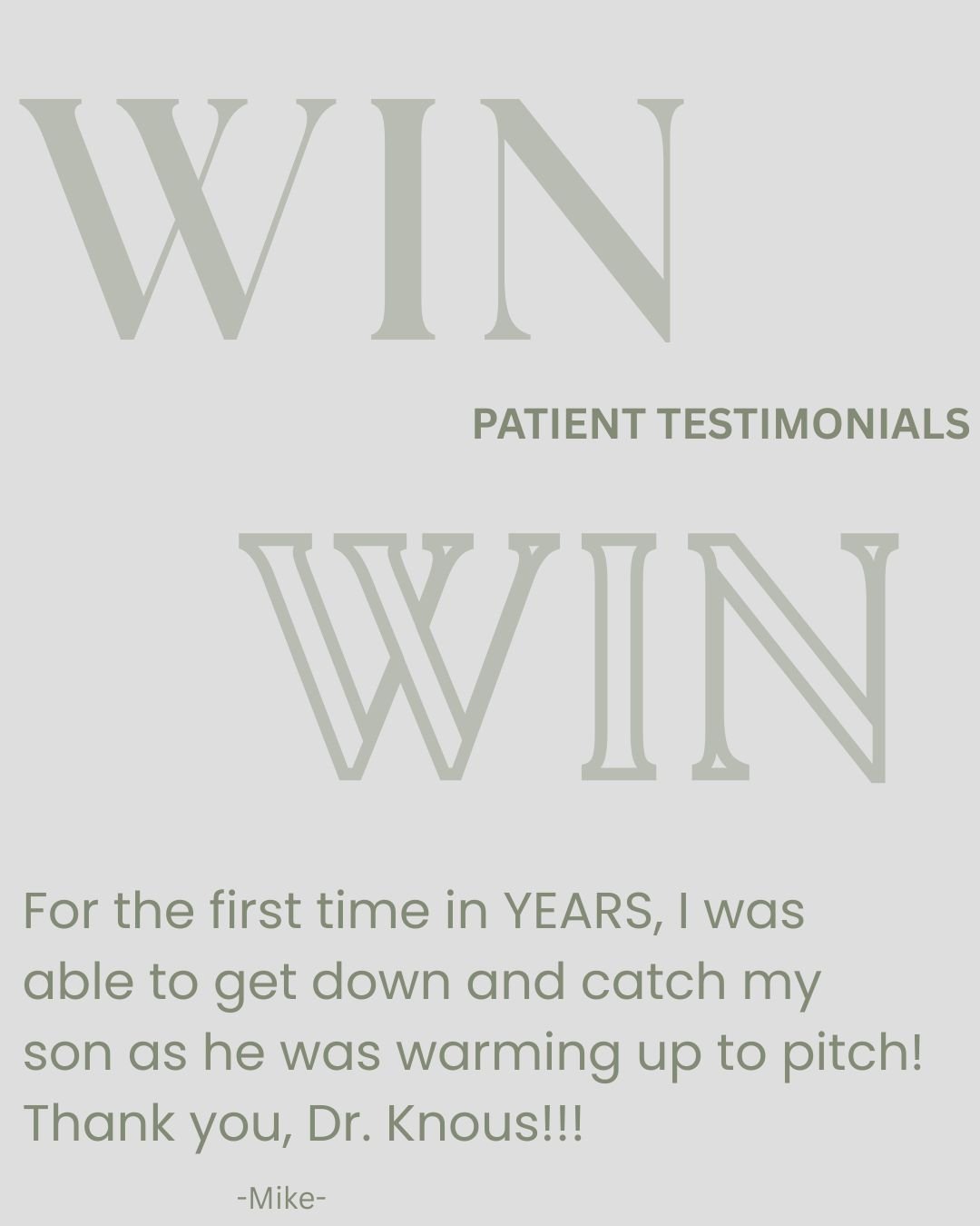 This is what it&rsquo;s all about. So glad you&rsquo;re getting your life back and able to enjoy those moments with your son again! We appreciate you trusting us with your care. Thank you for the kind words! 🙌