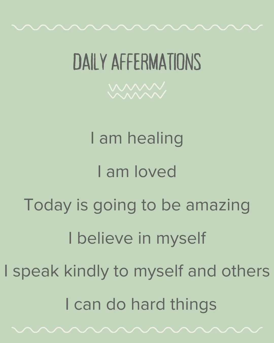 Monday sets the tone for your whole week. Start it with intention, not stress. Take a second, reset your mindset, and repeat these daily affirmations:

Your thoughts and your nervous system are deeply connected- how you start your day matters.
Start 