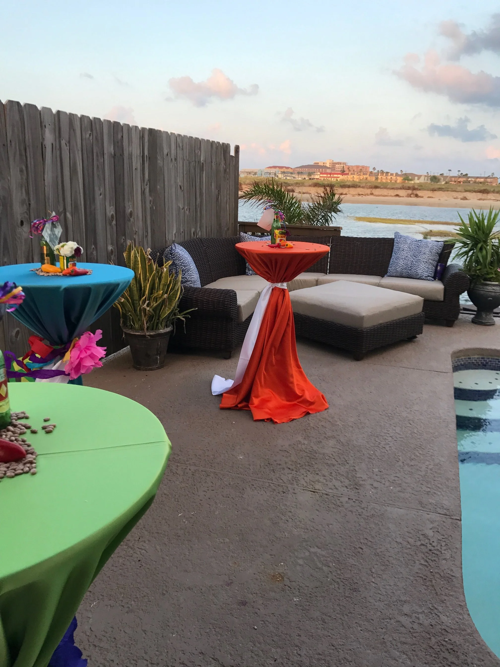 Fiesta theme table and linen rental