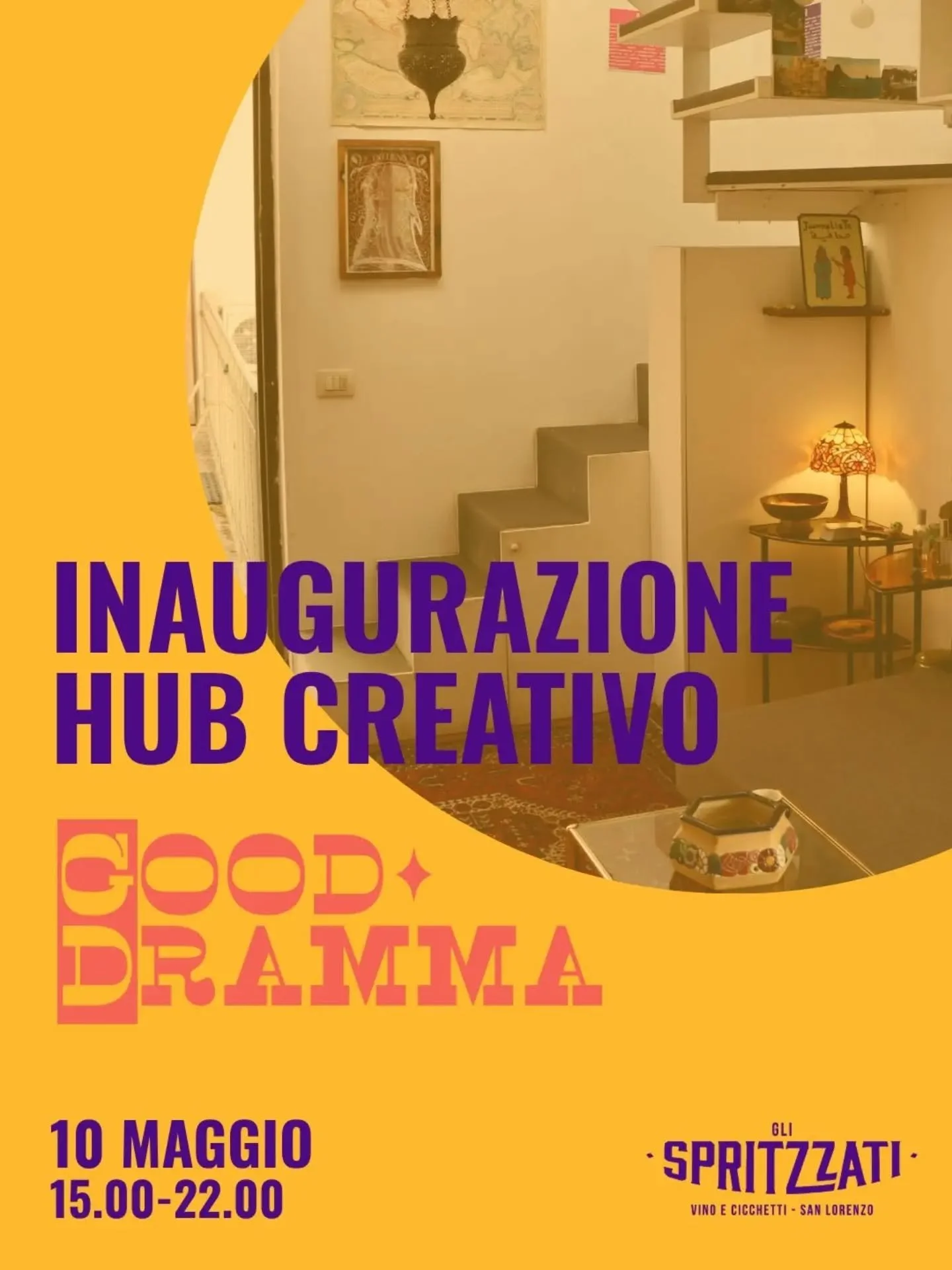 CIAO CIAO
Good Dramma &egrave; (anche) un hub creativo.

Questa notizia di primavera la portiamo live nel quartiere di San Lorenzo agli Spritzzati domenica 10 maggio. E NON VEDIAMO L&rsquo;ORA.
Un pomeriggio per incontrarci, tesserarsi all&rsquo;asso