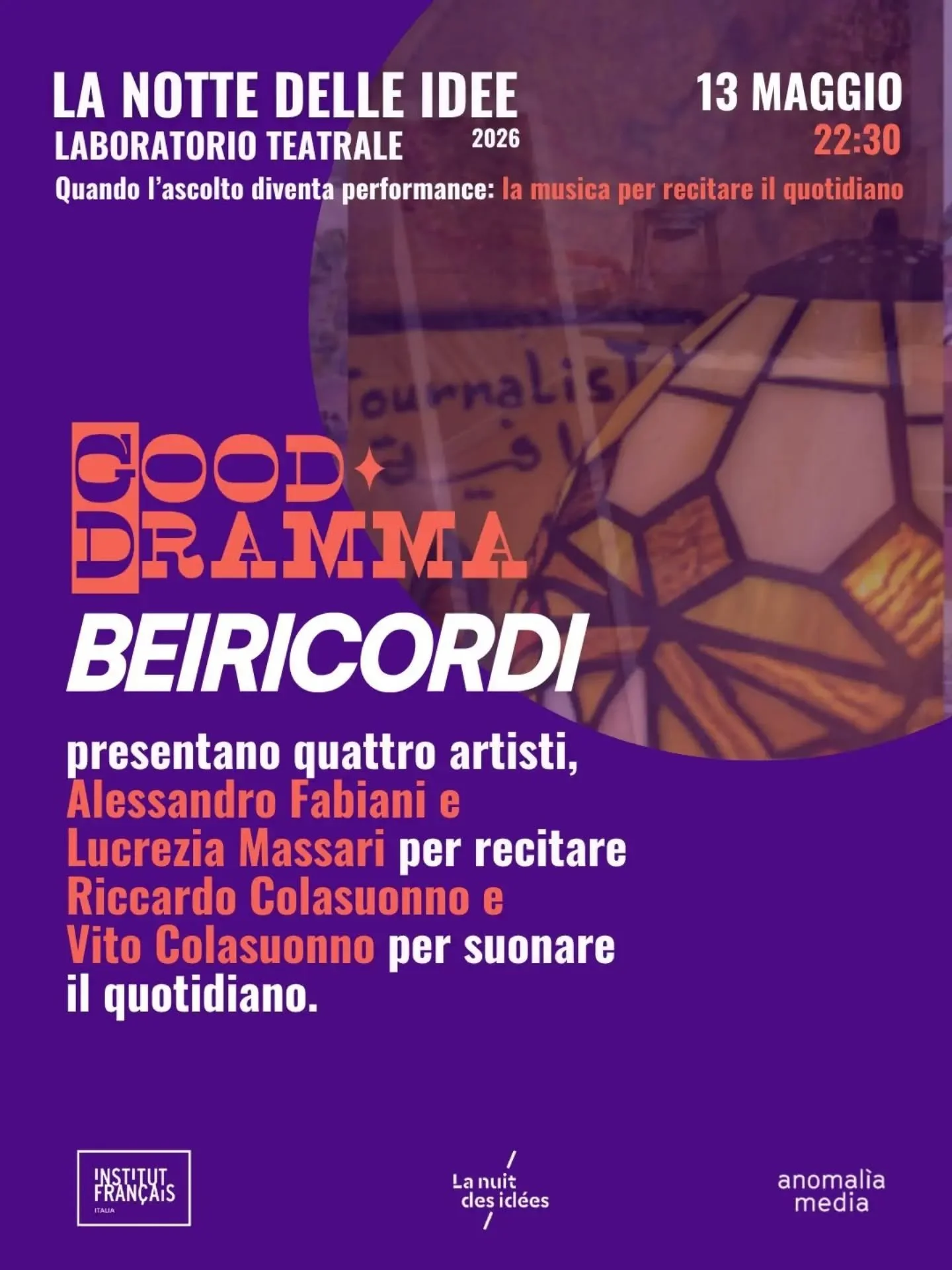 Ci vediamo sta sera alle 22.30 a Palazzo Farnese ✨

Con @crulezia_msr
Con @playsvito
Di @goodramma

Con @___sandrokan___
Con @riccardojambo
Di @_beiricordi

La Notte delle Idee 2026 &egrave; una serata unica, con dibattiti, performance, installazioni