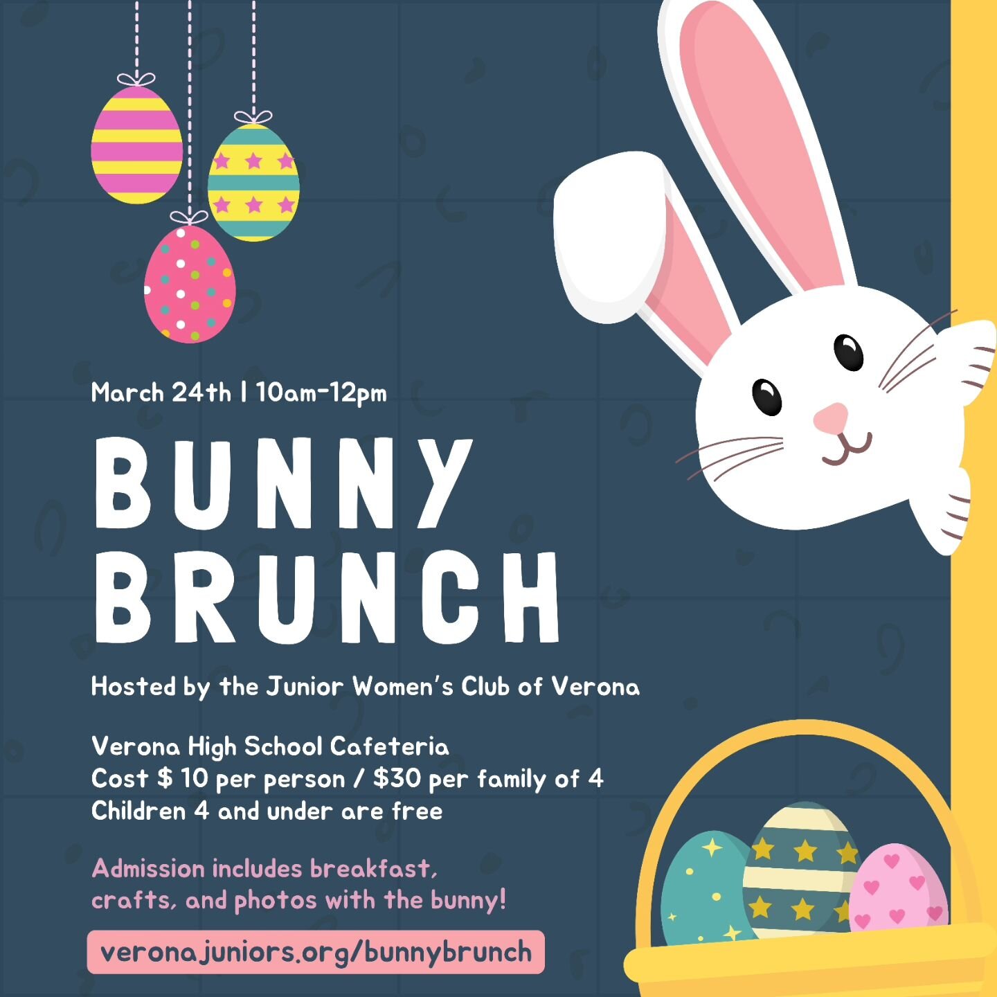 🐰 We're already at half capacity for our annual Bunny Brunch! Hop on over to veronajuniors.org/Bunnybrunch before we sell out! 🐇

#veronanj #essexcountynj @township_of_verona @wecommunitybulletinboard @myveronanj