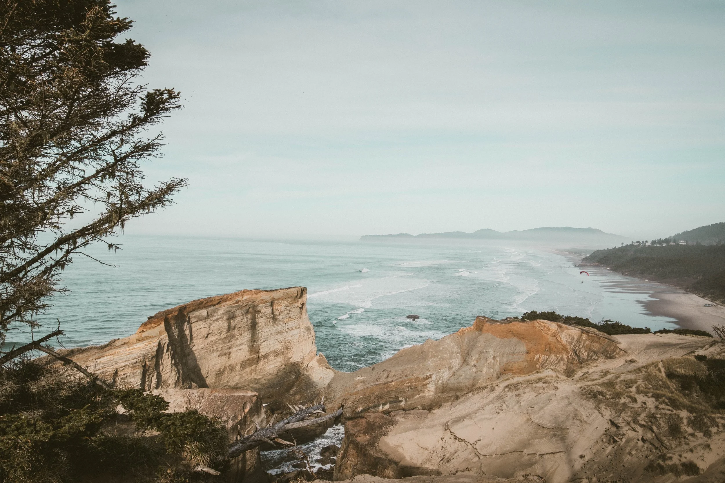 Cliffside view of Oregon Coast from Two Capes Lookout