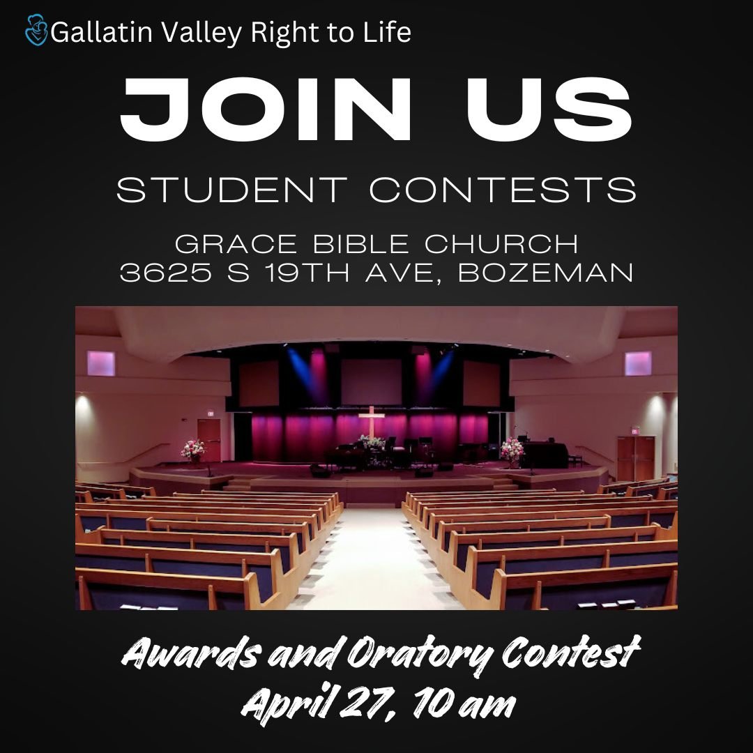 Announcing the location of the 2024 Student Contests Oratory Contests and Award Ceremony: Grace Bible Church, Bozeman 
Thank you @GraceBibleChurchBozeman for allowing us to use your beautiful space!
There's still time to enter for a chance to win $! 