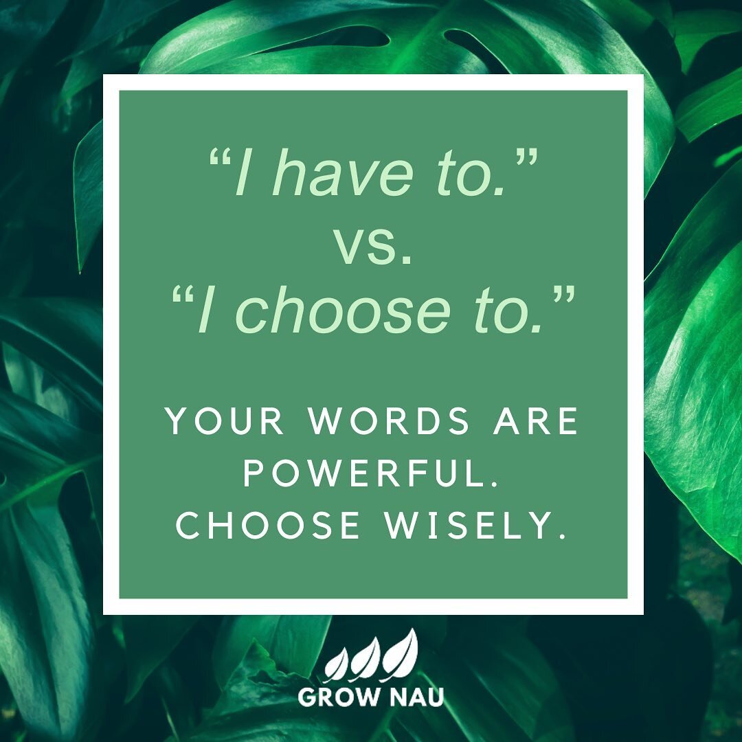 Words are powerful. They direct your subconscious mind. They shape your experience of life and choices.  Studies show that people who decide they WANT to do something, versus HAVE to do it (like eat more veggies, meet a deadline, participate in a fam