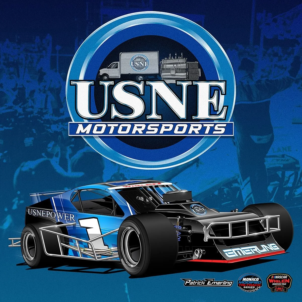 Exciting news for 2026! Patrick Emerling will be partnering with USNE to create a new force in modified racing. 

USNE Power Motorsports is here for all Whelen Modified Tour and Monaco Tri-Track Series races!