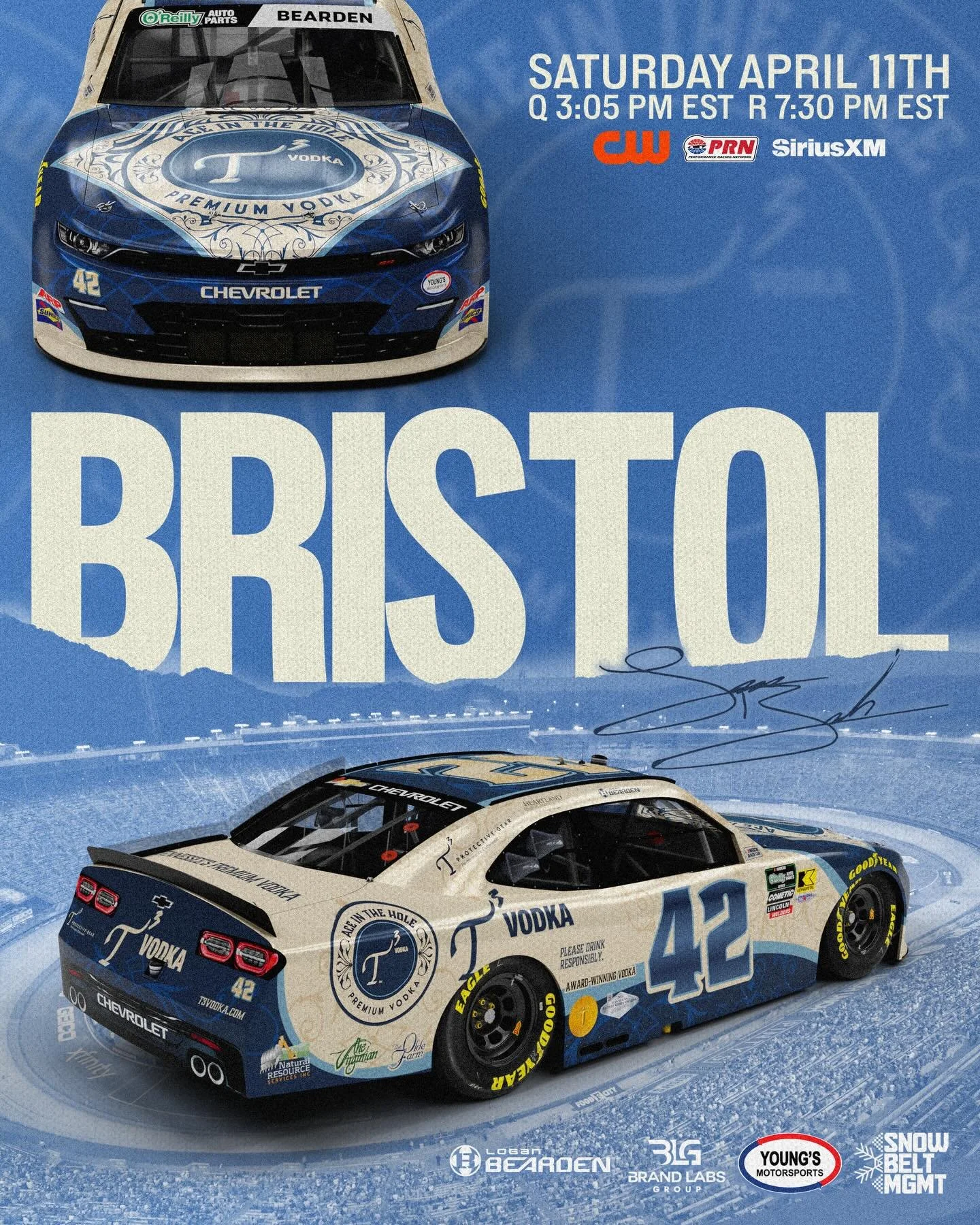 It&rsquo;s Bristol Baby! Big day today for Logan Bearden with T3 Vodka, and Josh Bilicki with 10-Spot Tools. Action starts this afternoon on The CW app!