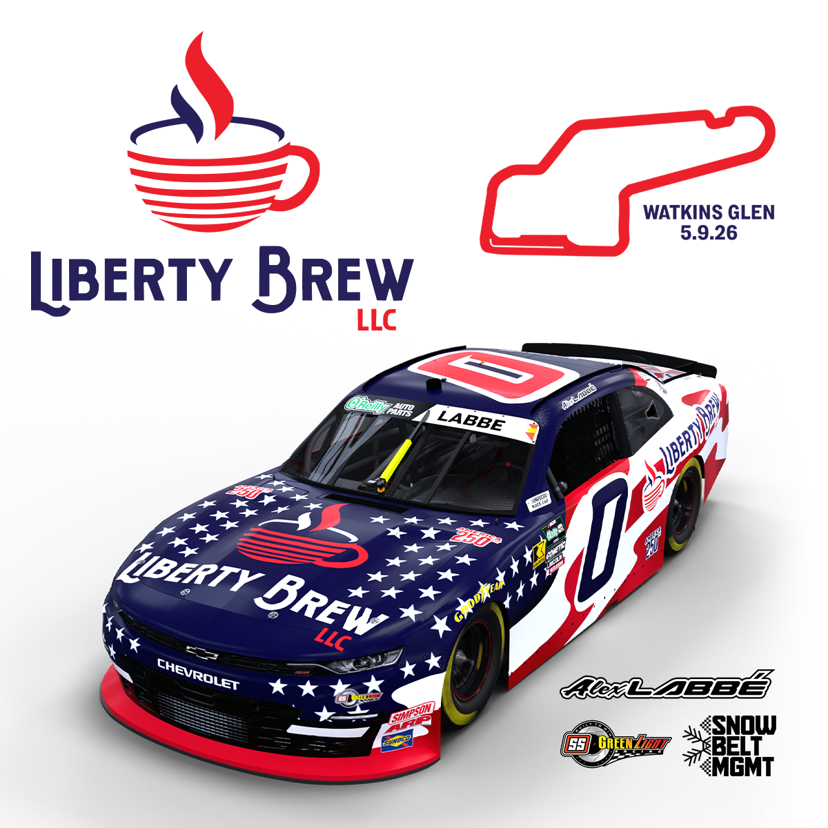 ALEX LABBÈ PARTNERS WITH LIBERTY BREW AT WATKINS GLEN: Partnership to honor veterans while celebrating America’s 250th birthday