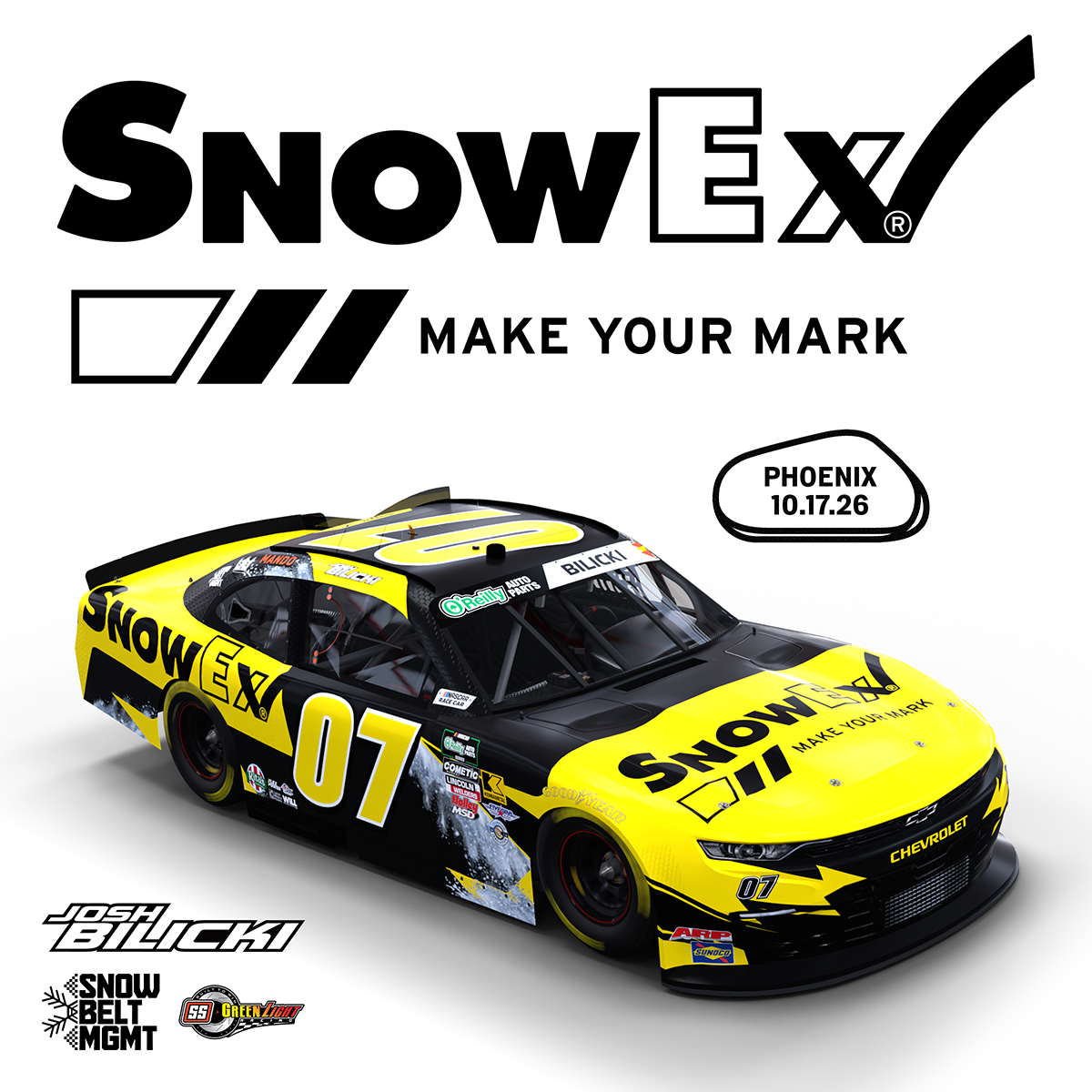 JOSH BILICKI PARTNERS WITH SNOWEX FOR O’REILLY SERIESRACE AT PHOENIX