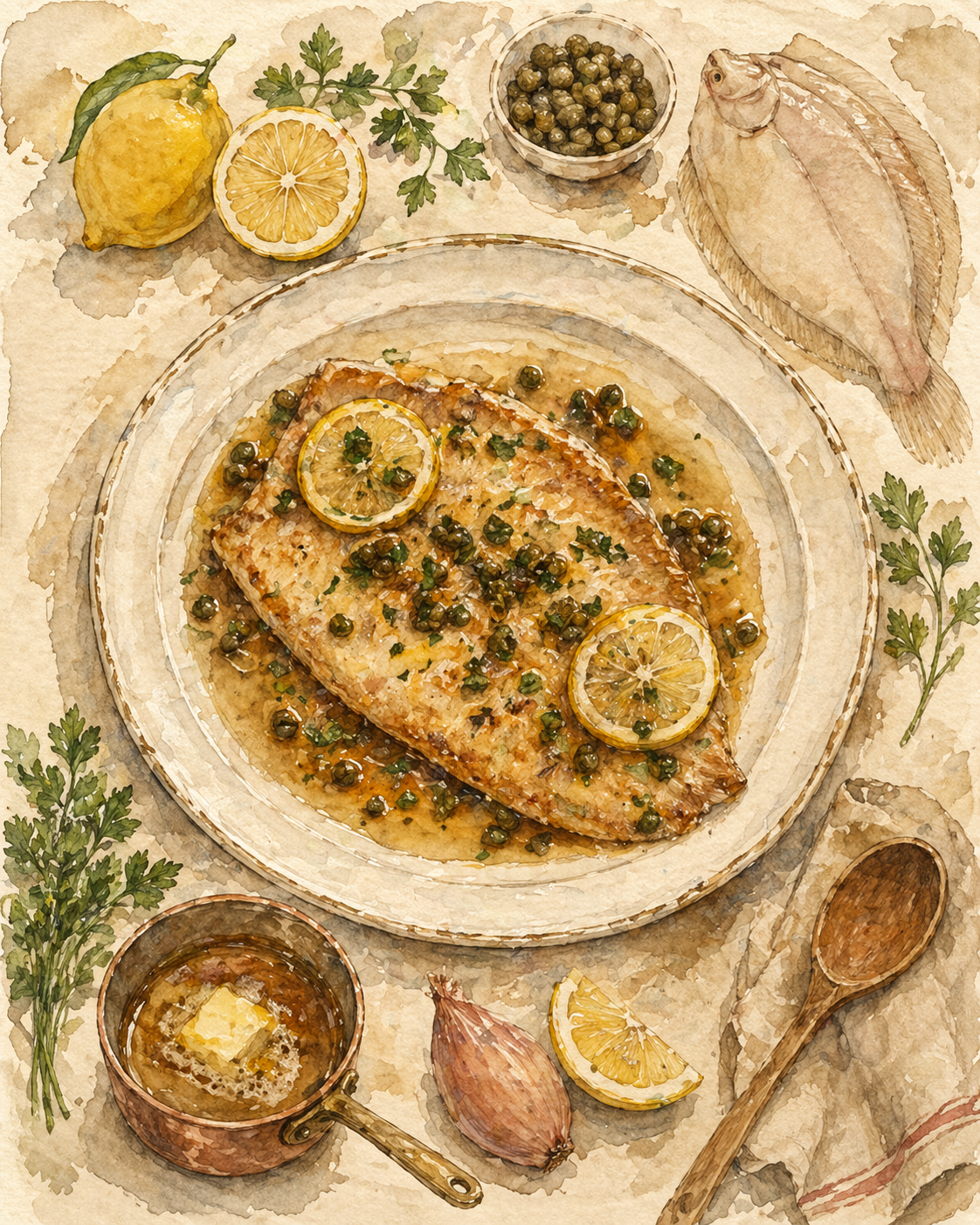 Dover Sole Meunière with Lemon, Capers, and Brown Butter