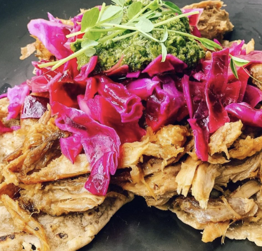 Duck Tacos with NIXTAMALIZED Corn Tortillas, PURPLE Cabbage SLAW &amp; Green Chimichurri