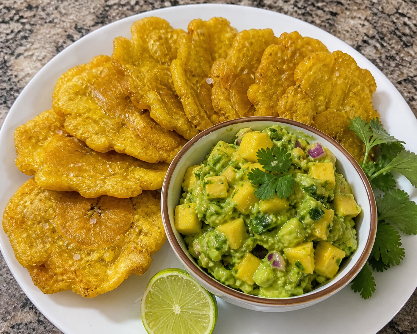 PATACONES WITH TROPICAL GUACAMOLE