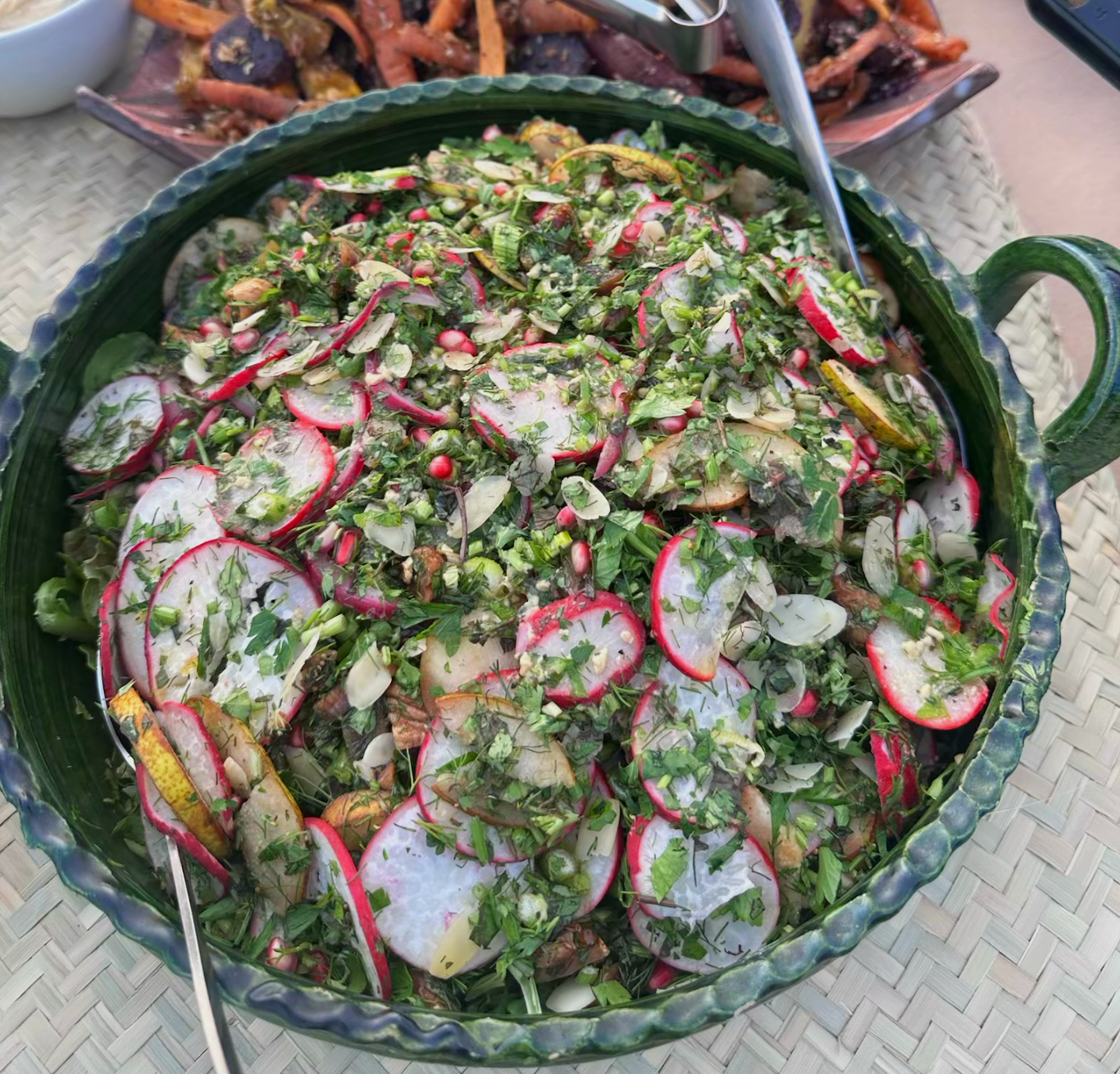 Seasonal Mixed Greens with Pear, Fennel, Pomegranate, HERBS and Lemon-Dijon Vinaigrette