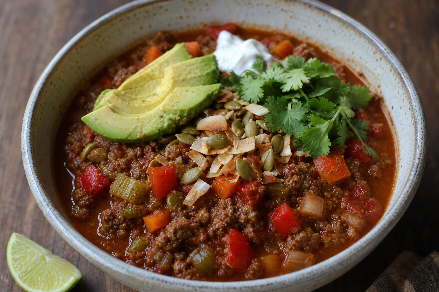 Grass-Fed Beef Chili with Warming Spices and Bone Broth
