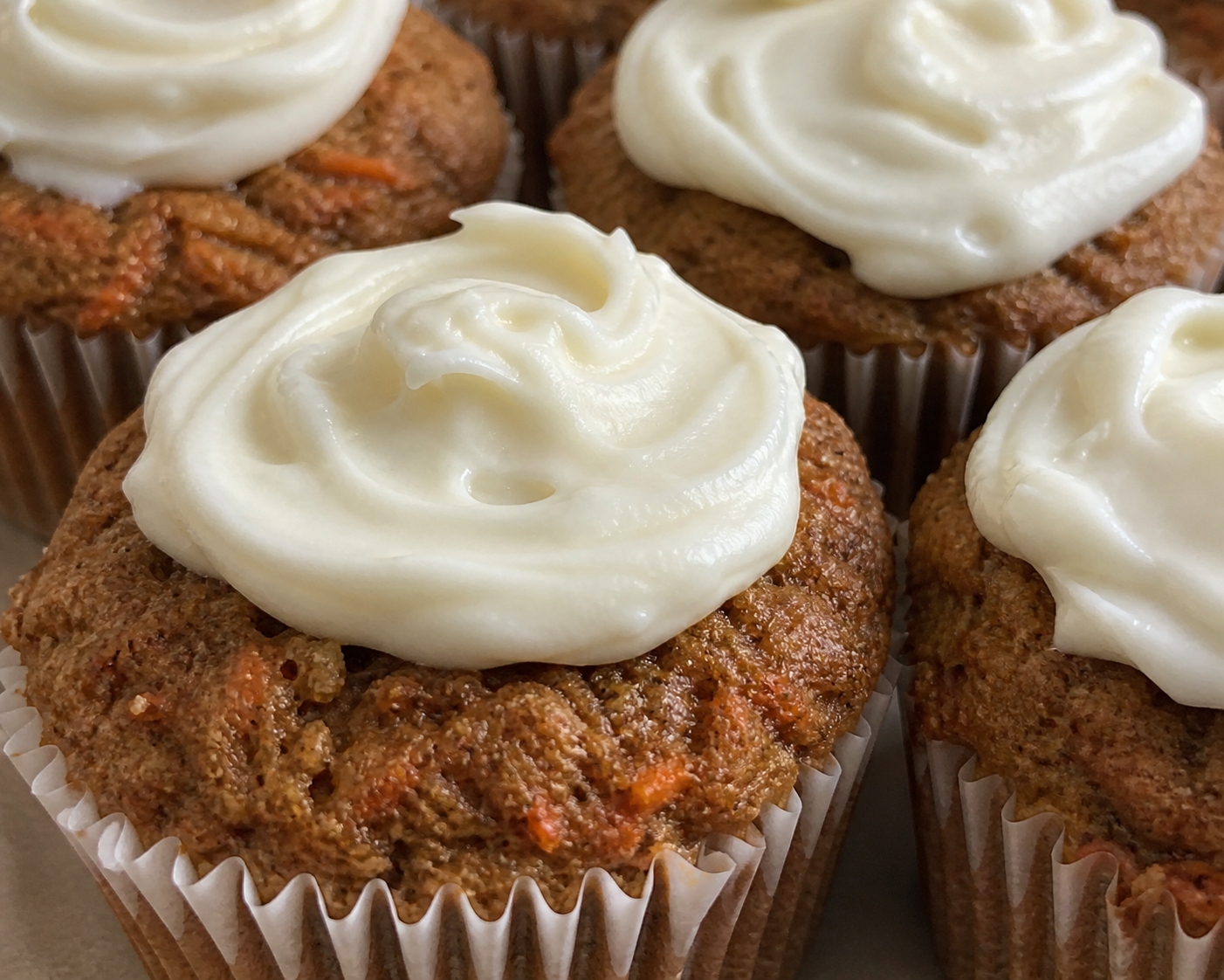 Carrot Cupcakes with Maple-Cream Frosting