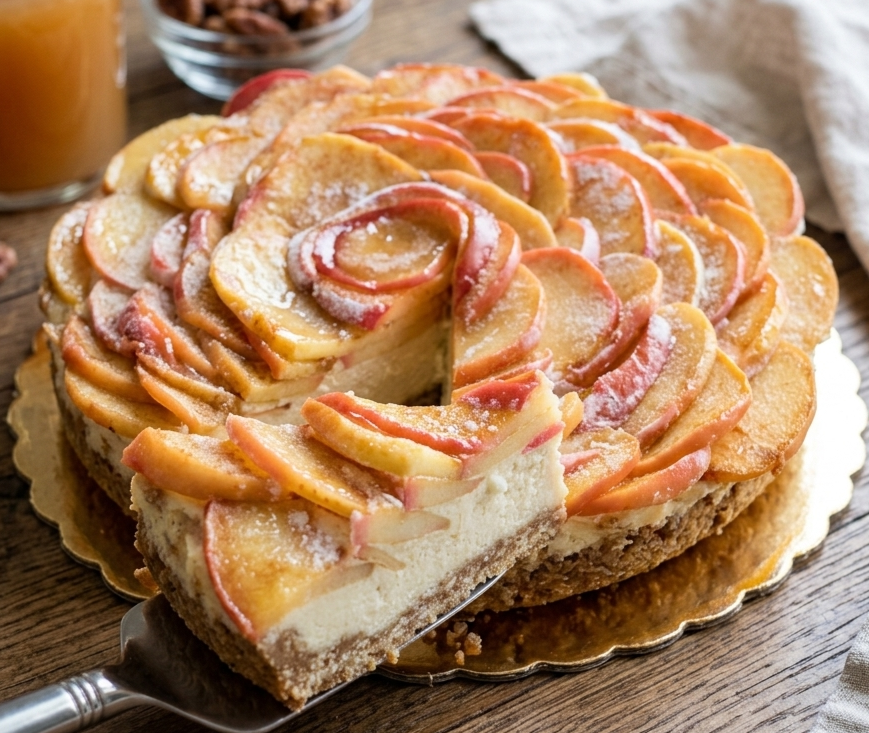 Raw Caramel Apple Rose Tart