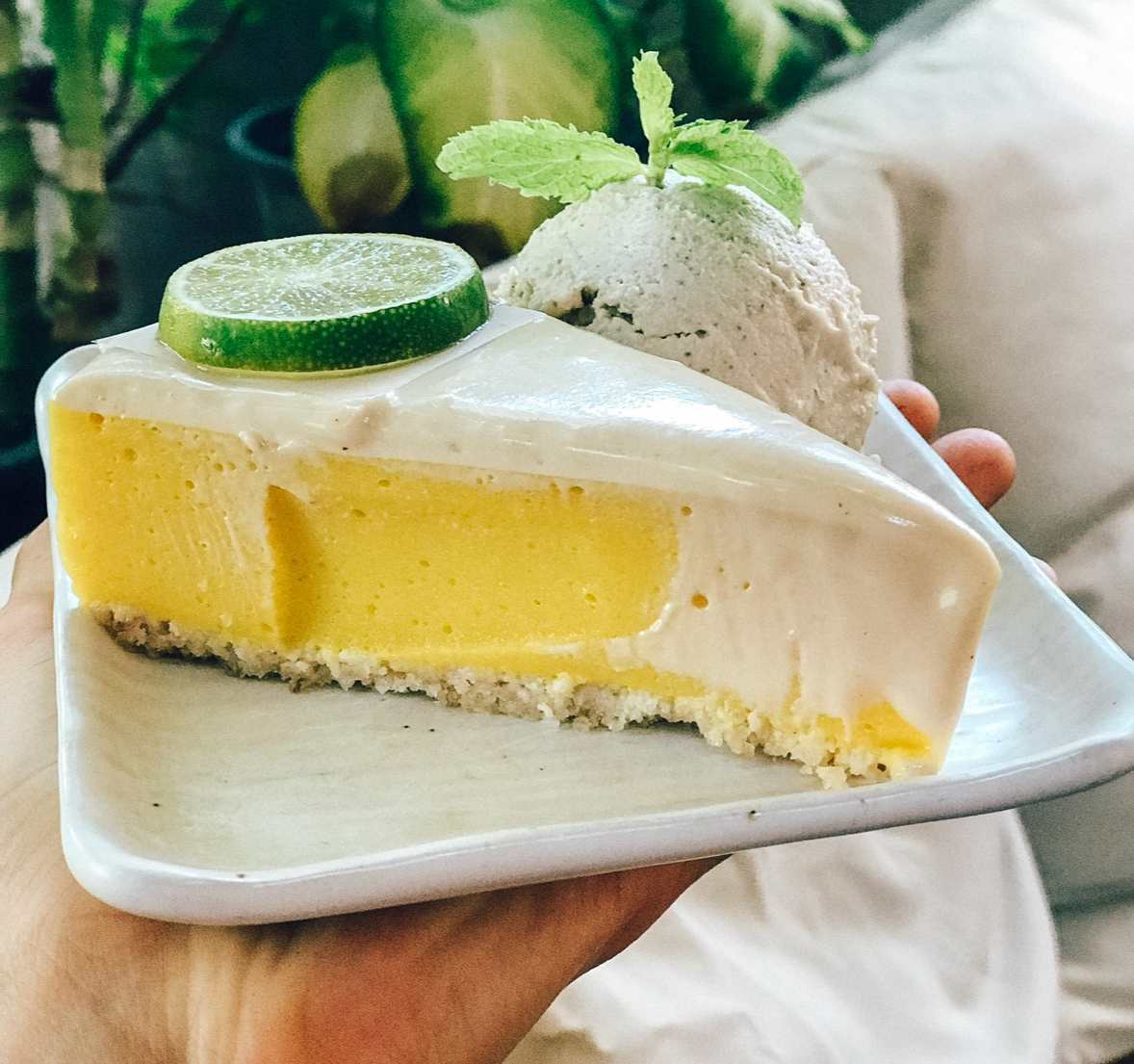 Raw Lemon Coconut Cream Pie with Turmeric &amp; Macadamia Crust