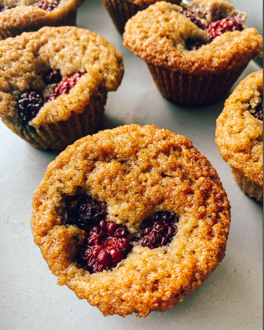 Blackberry Muffins with Cardamom &amp; Cinnamon