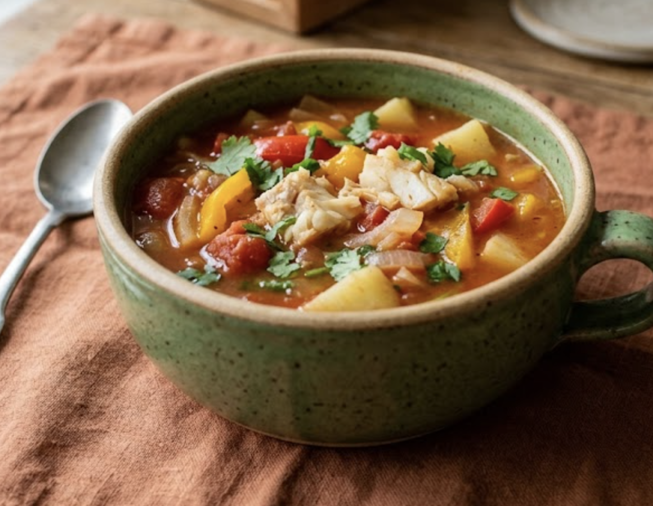 Codfish soup with tomatoEs &amp; Vegetables 